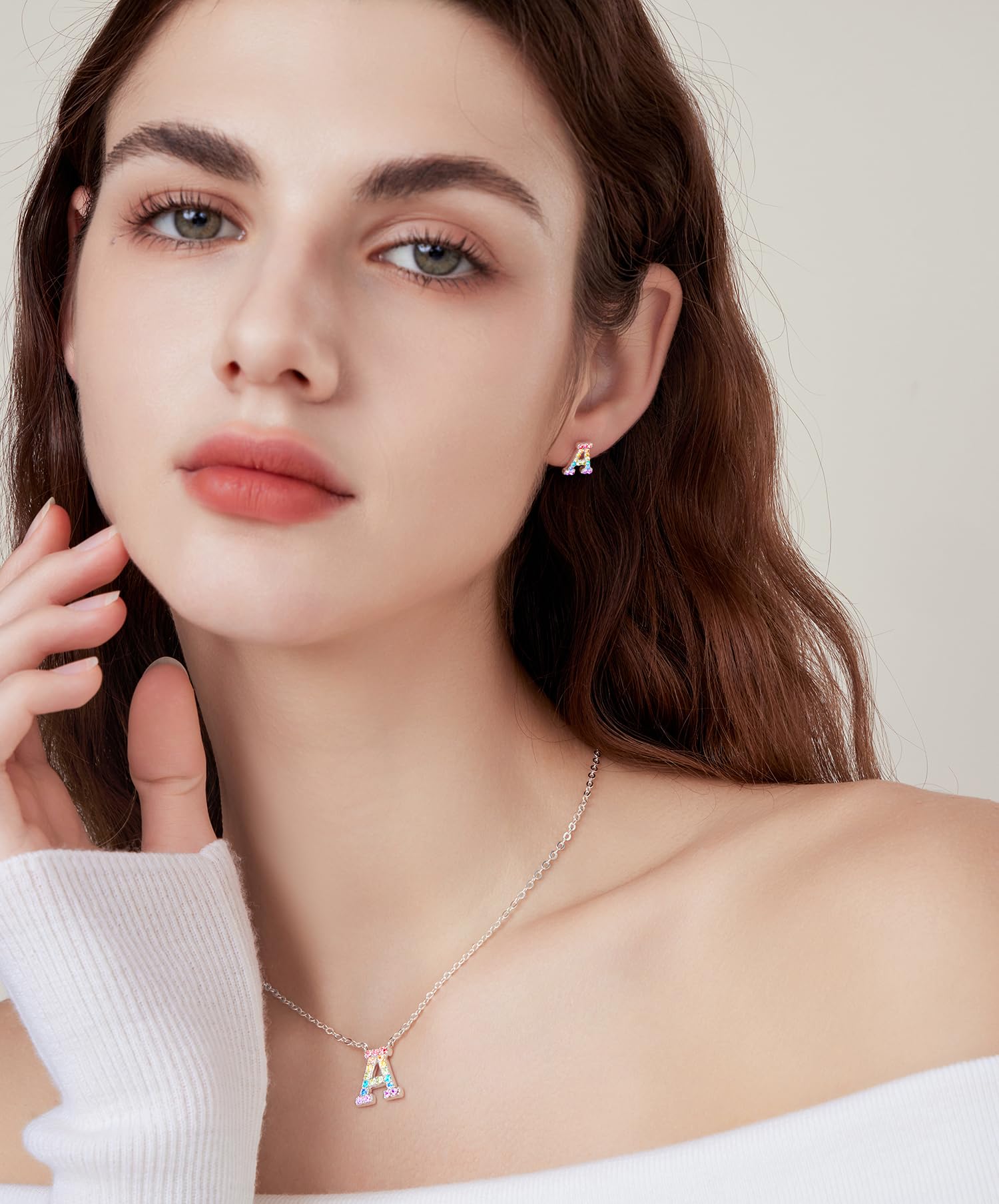 Dixbix Women Girls Initial Letter Necklaces,Initial A Birthstone Necklace Jewelry Gifts for Women (A)