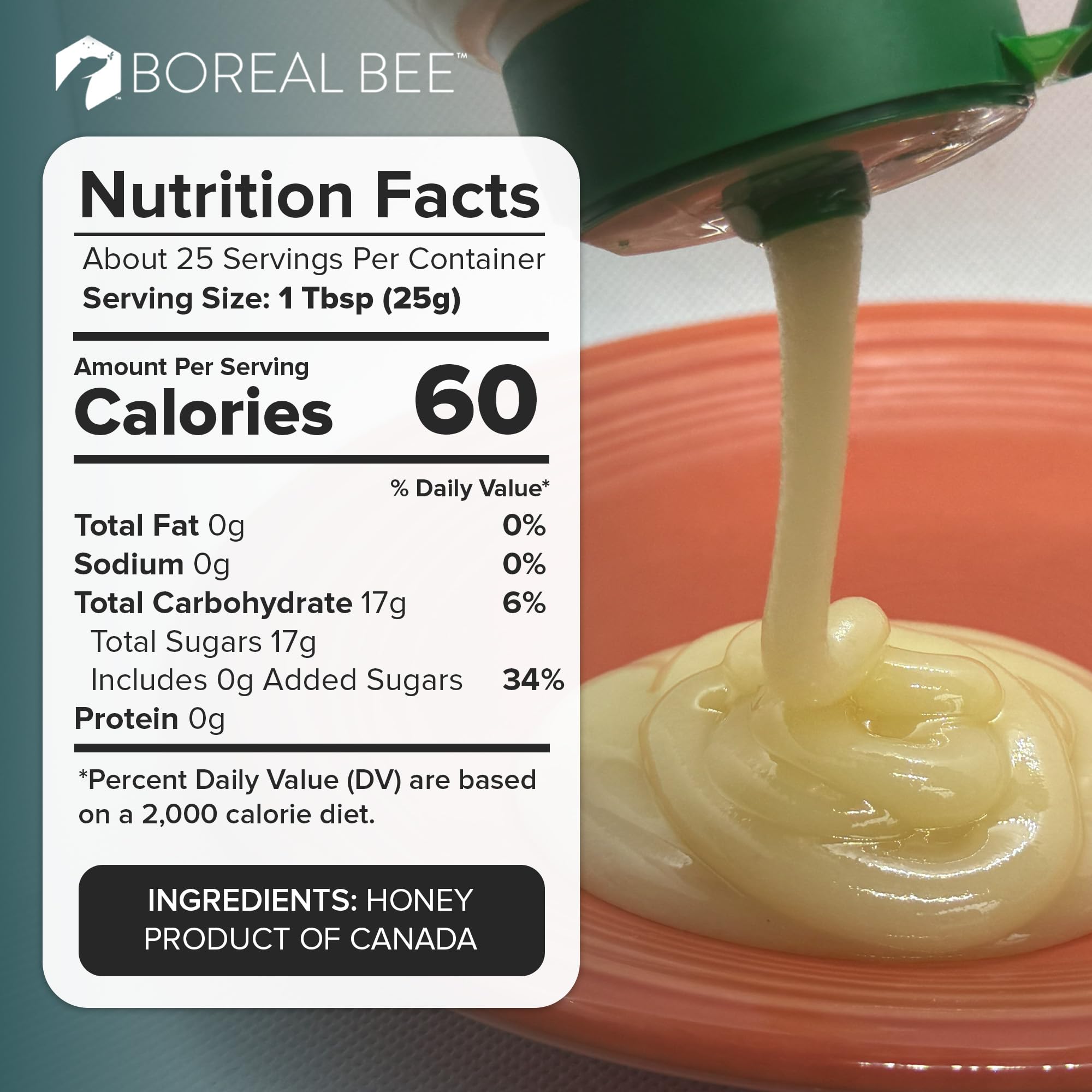 Boreal Bee Canadian Iced Honey – Smooth White Creamed Honey from Prairie Wildflowers Like Clover & Canola, Cold Bottled, Raw, Natural & Unfiltered, Never Heated, 35.2oz (2 Pack)