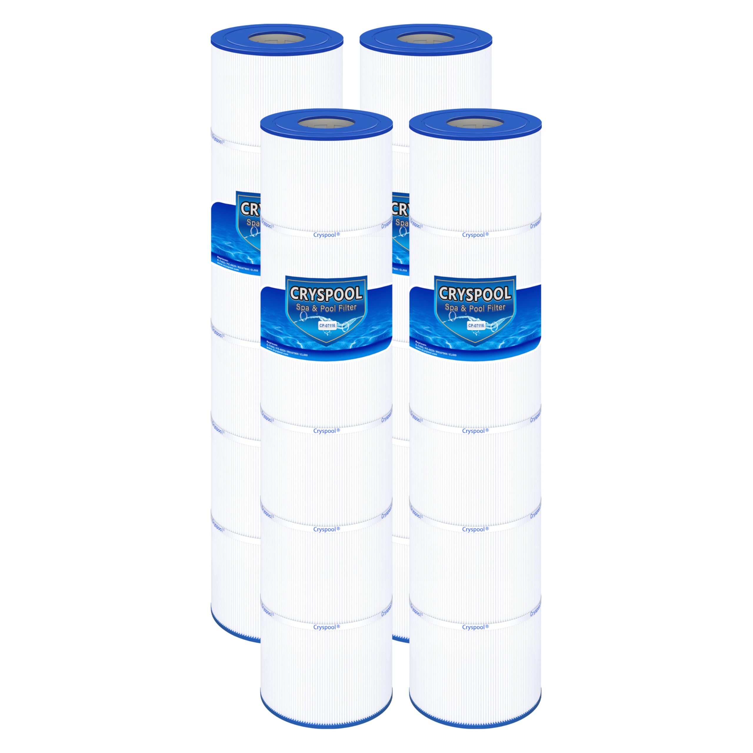 Cryspool® 07116 Filter Compatible with Jandy CL580, CV580, A0104100, R0357900, PJAN-145, C-7482, FC-0820, 145 Sq. Ft Pool Filter Cartridge, 4 Pack