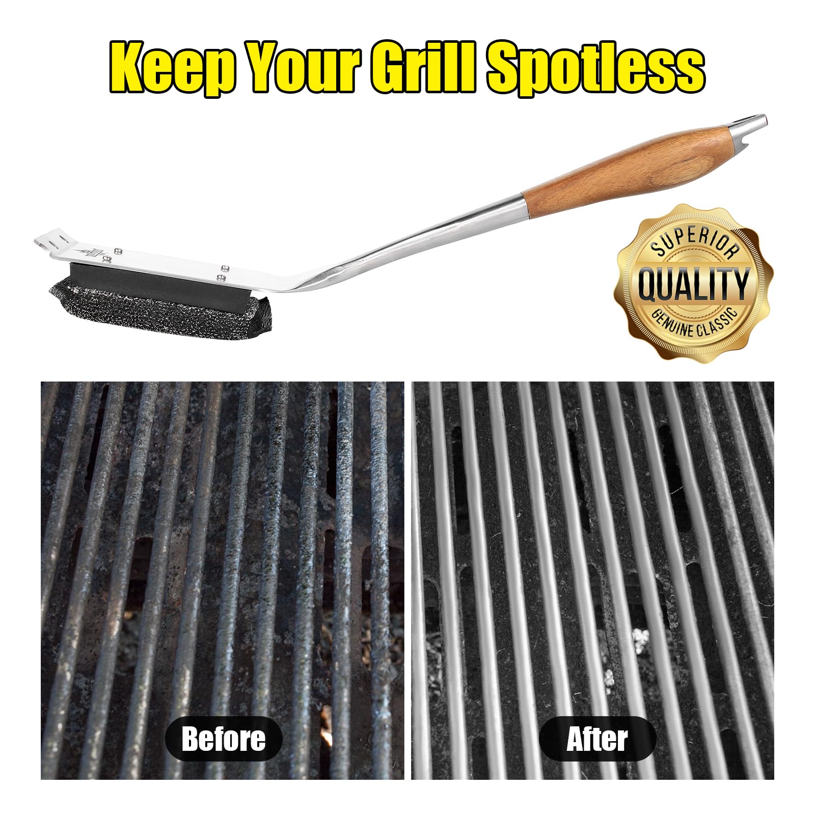 XUDAKAIXIN Grill Brush Bristle Free,Steam Grill Brush for Water Activated Design,Durable Scraper Tools,Replaceable Scraper Cleaning Head,Grill Cleaner for Outdoor Grill