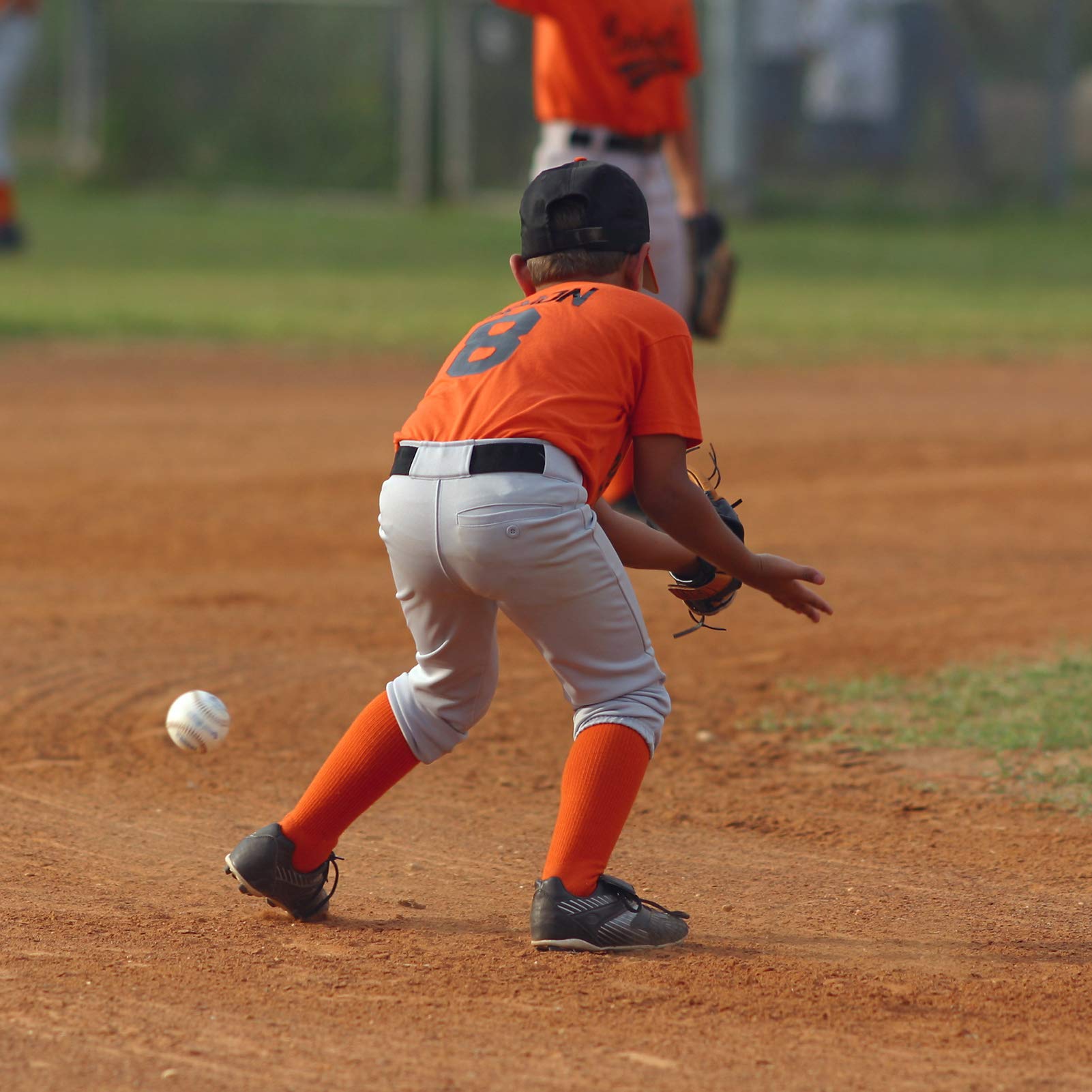 Youper Youth Baseball & Softball Socks Over The Calf Length (2 Pairs) (Black, Medium)