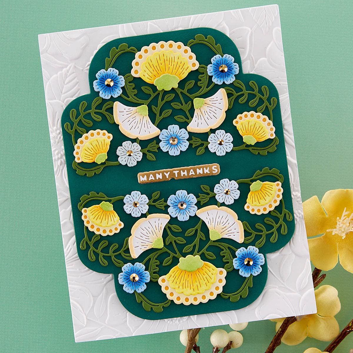 Spellbinders Four Petal Bloom Reflection Etched Dies, Metal