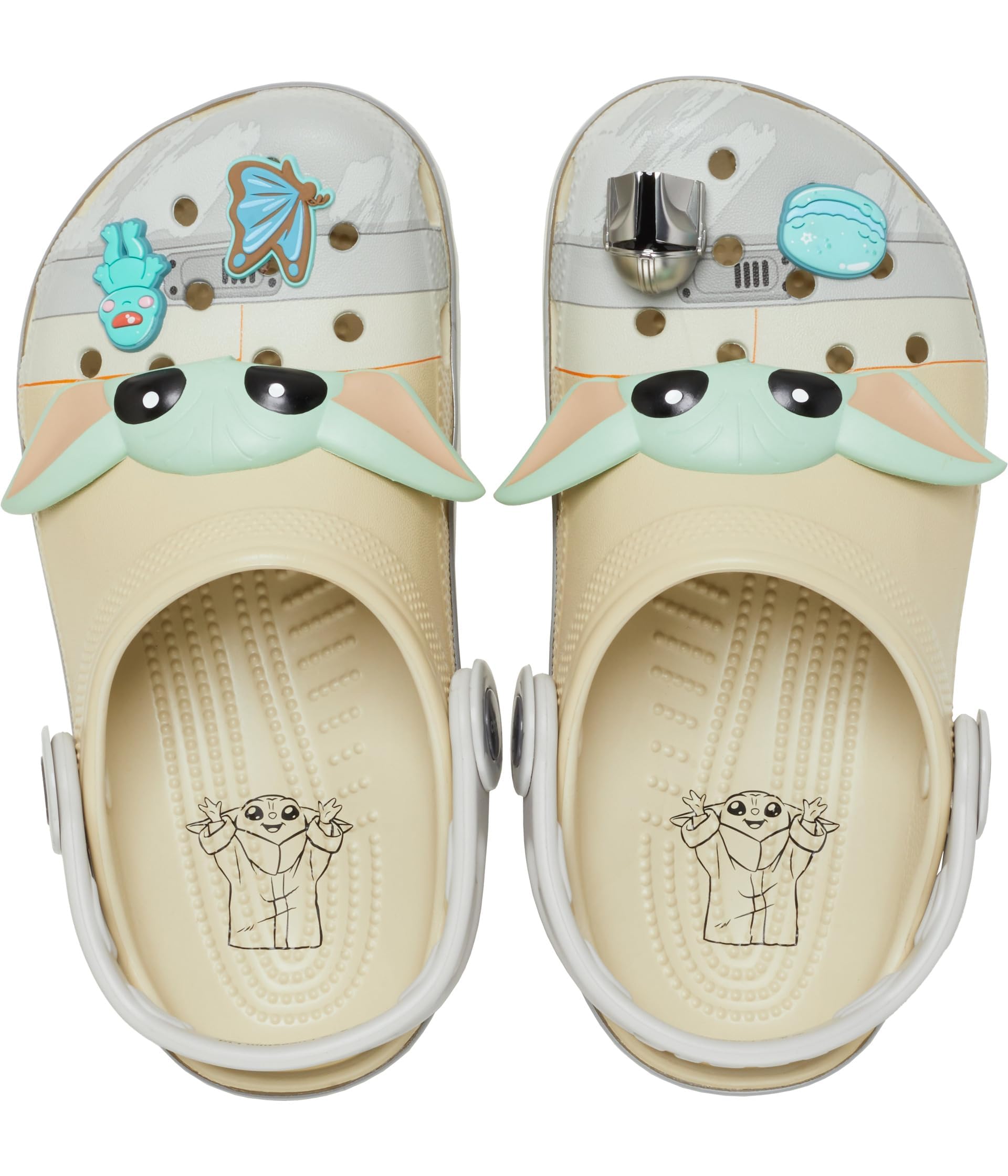 Crocs Classic Star Wars Clogs (Little Big Kid) Grogu K Bone, 5 US Unisex