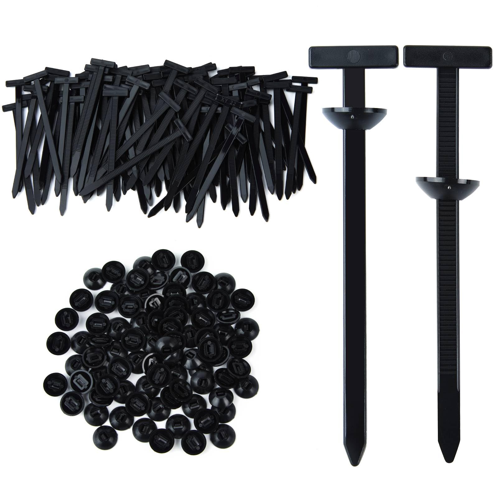 Nylon Universal Cable Tie Buckle, Multi-Functional Black Zip Ties with Pin & Button, 200 PCS Snap-Fit Nylon Fastening Clip for Car Repairs,Home,Garden,Workshop