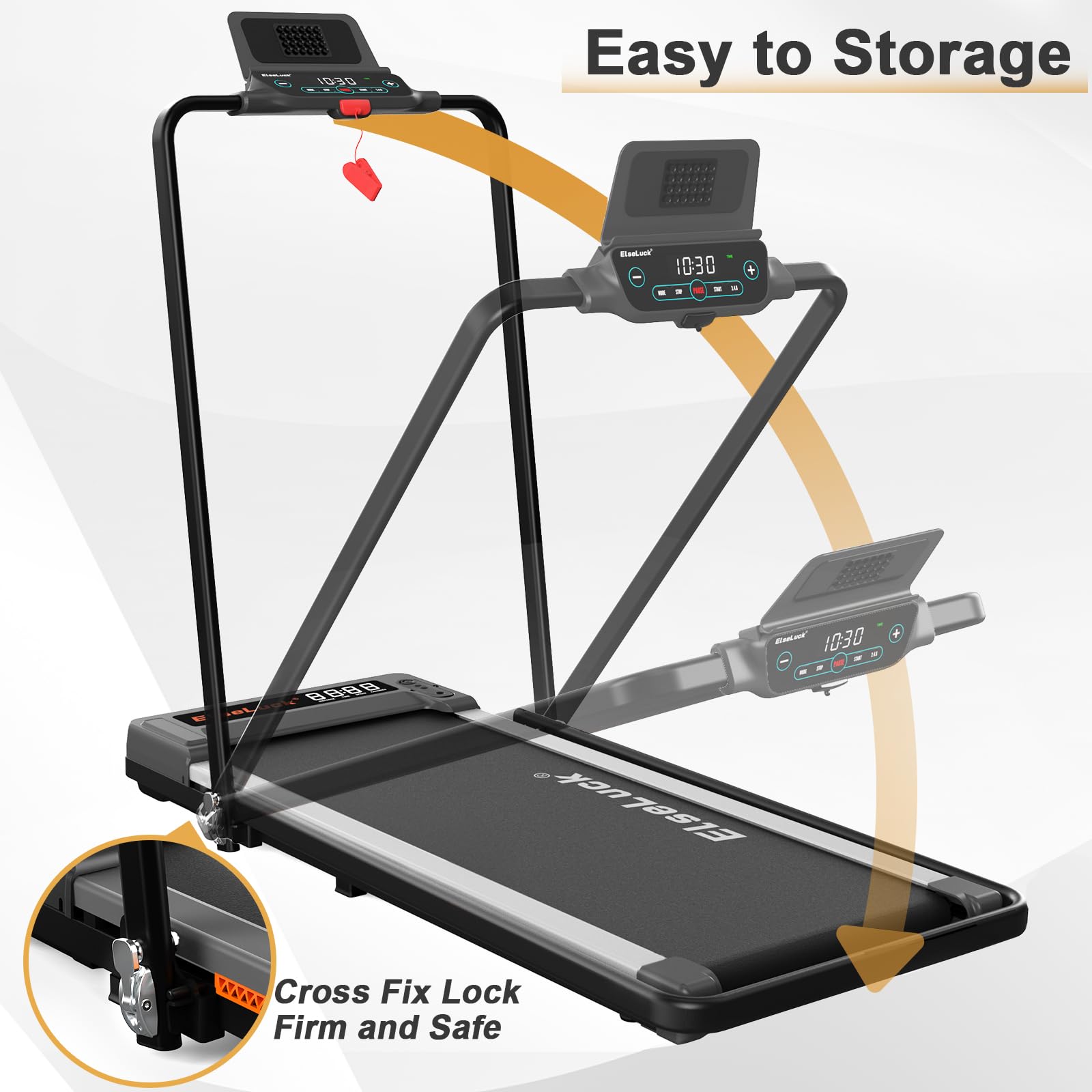 Elseluck Walking Pad Under Desk Treadmill, 2 in 1 Foldable Treadmill for Home, Portable Walking Treadmill with Remote Control, Walking Jogging Machine in LED Display