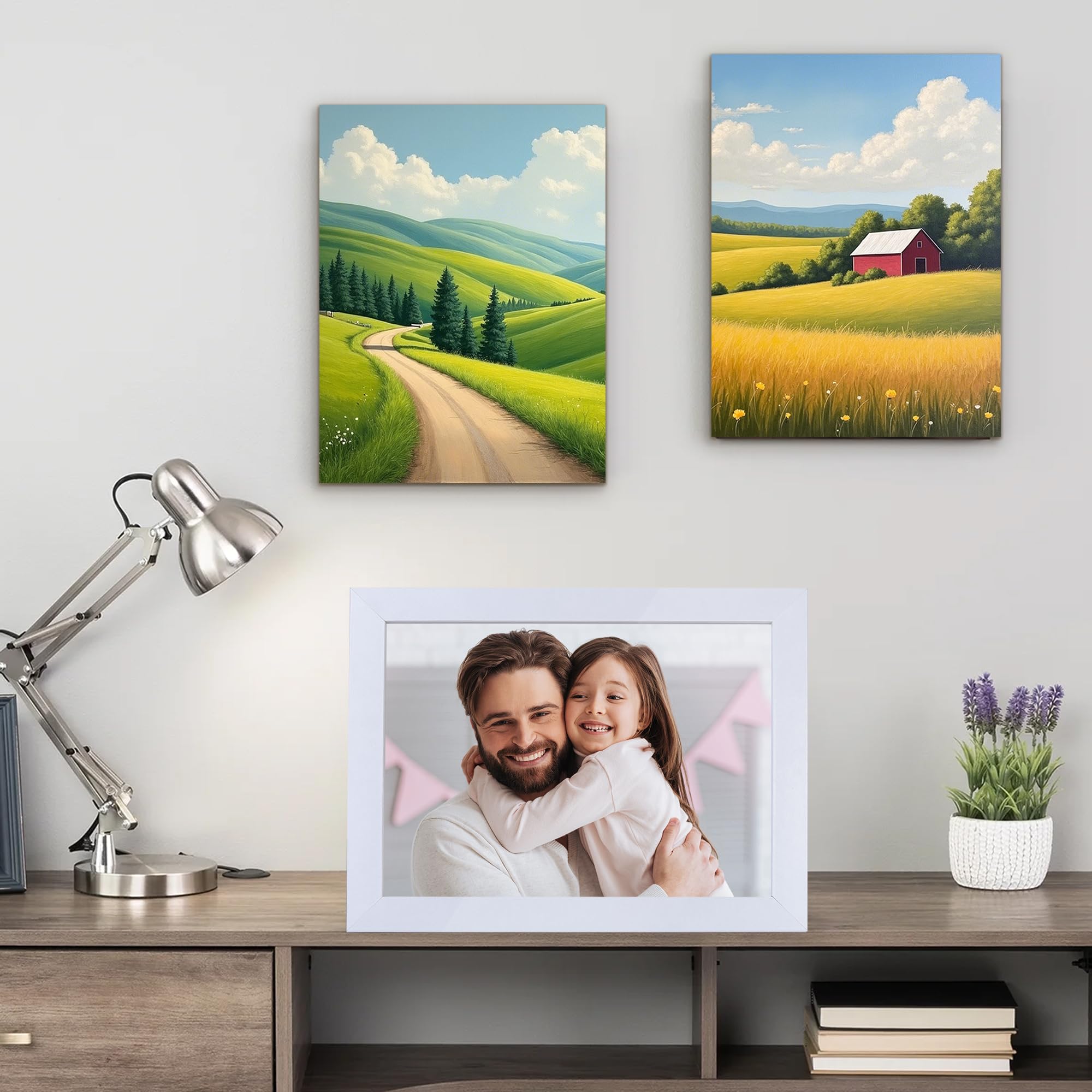GagetElec Custom Canvas Prints with Your Photos,Personalized Picture on Canvas Desk Decor Christmas Gifts for Family,Friends (10" X 8") (White)