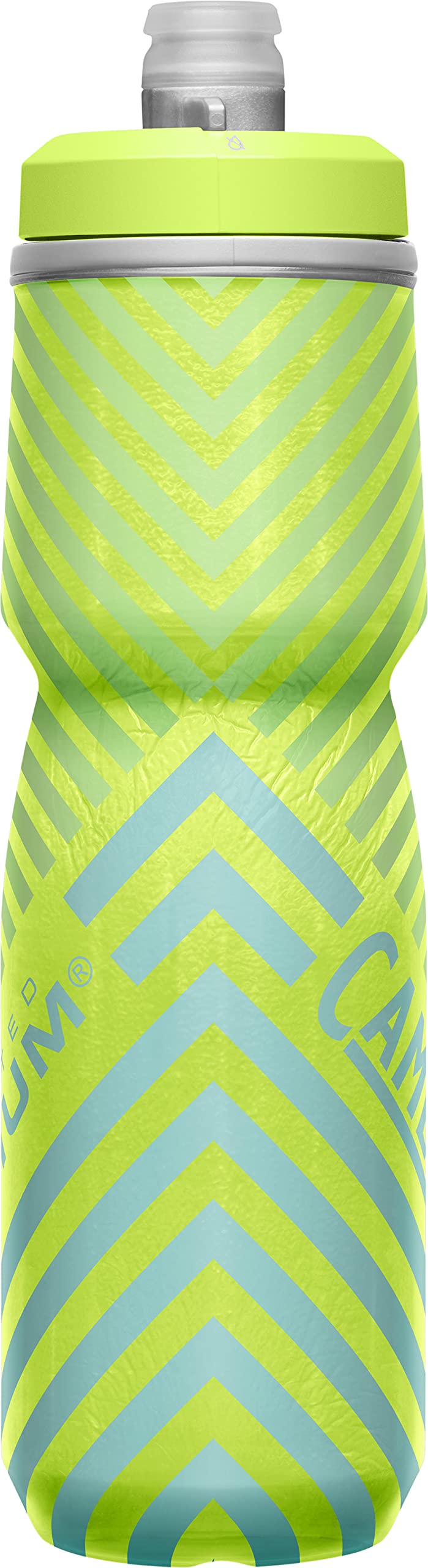 CamelBak Podium Chill Bike Insulated Squeeze Water Bottle Lime/Blue Stripe, 24oz