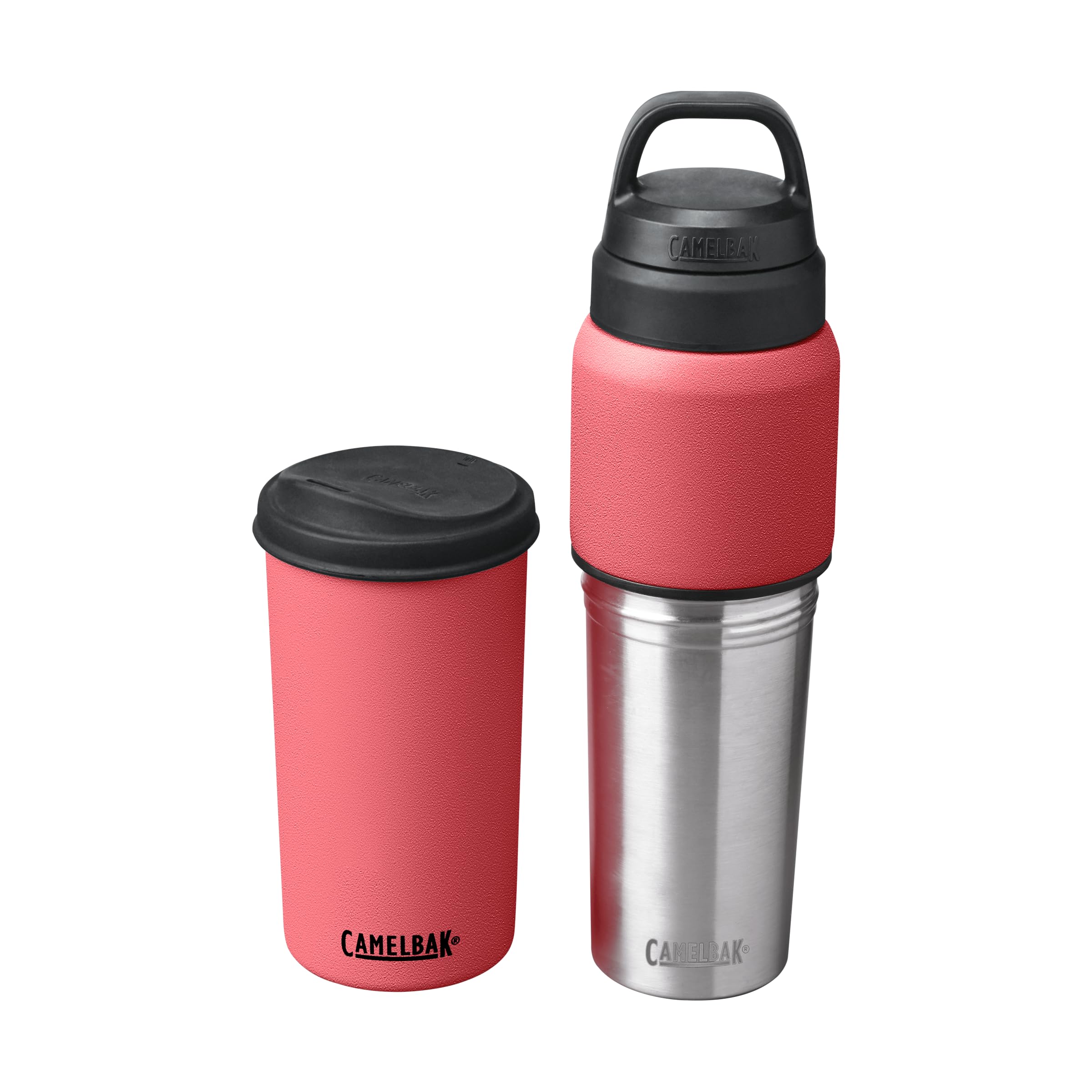 CamelBak MultiBev Water Bottle & Travel Cup – Vacuum Insulated Stainless Steel - Wild Strawberry - 22oz Bottle & 16oz Cup