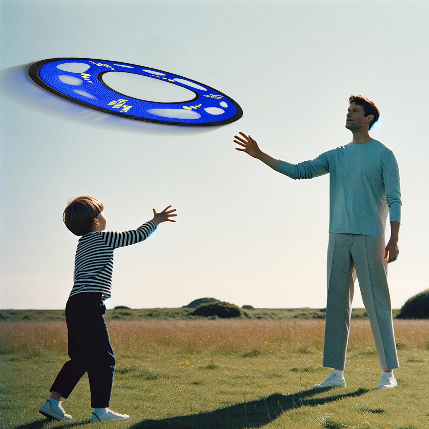 Giant Flying Disc Soft, Foldable & Floats in Air - Encourage Outdoor Play & Family Fun - Great for Kids, Parent-Child Interaction, and School Activities (27 Inch)