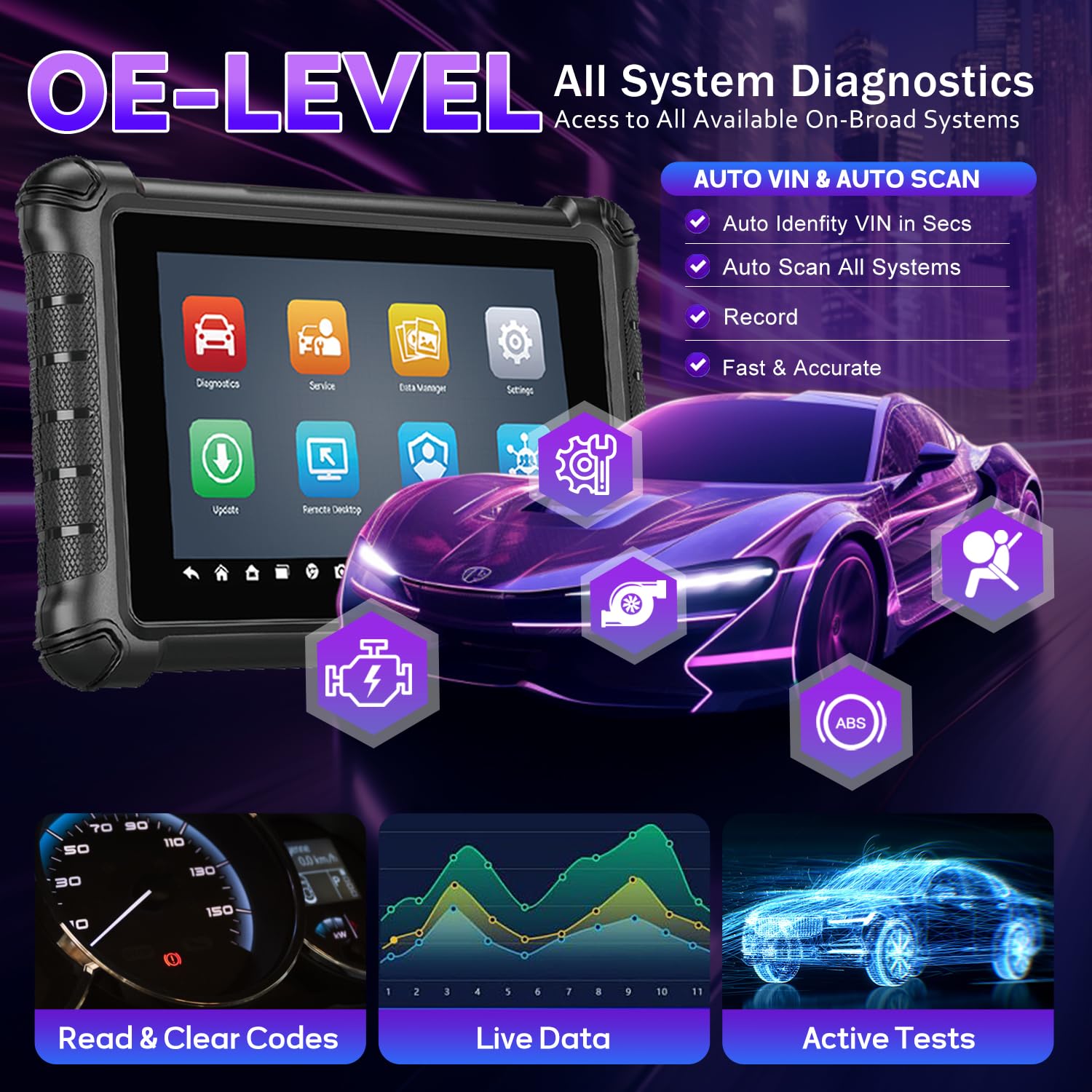 Autel MX900, Autel Scanner, 40+ Function, All System, CAN FD/Do IP, OE All System Scan, No-IP Limited, Upgrade MK808S MK808BT MX808S MK808Z Same as MK900, 3000+ Active Tests