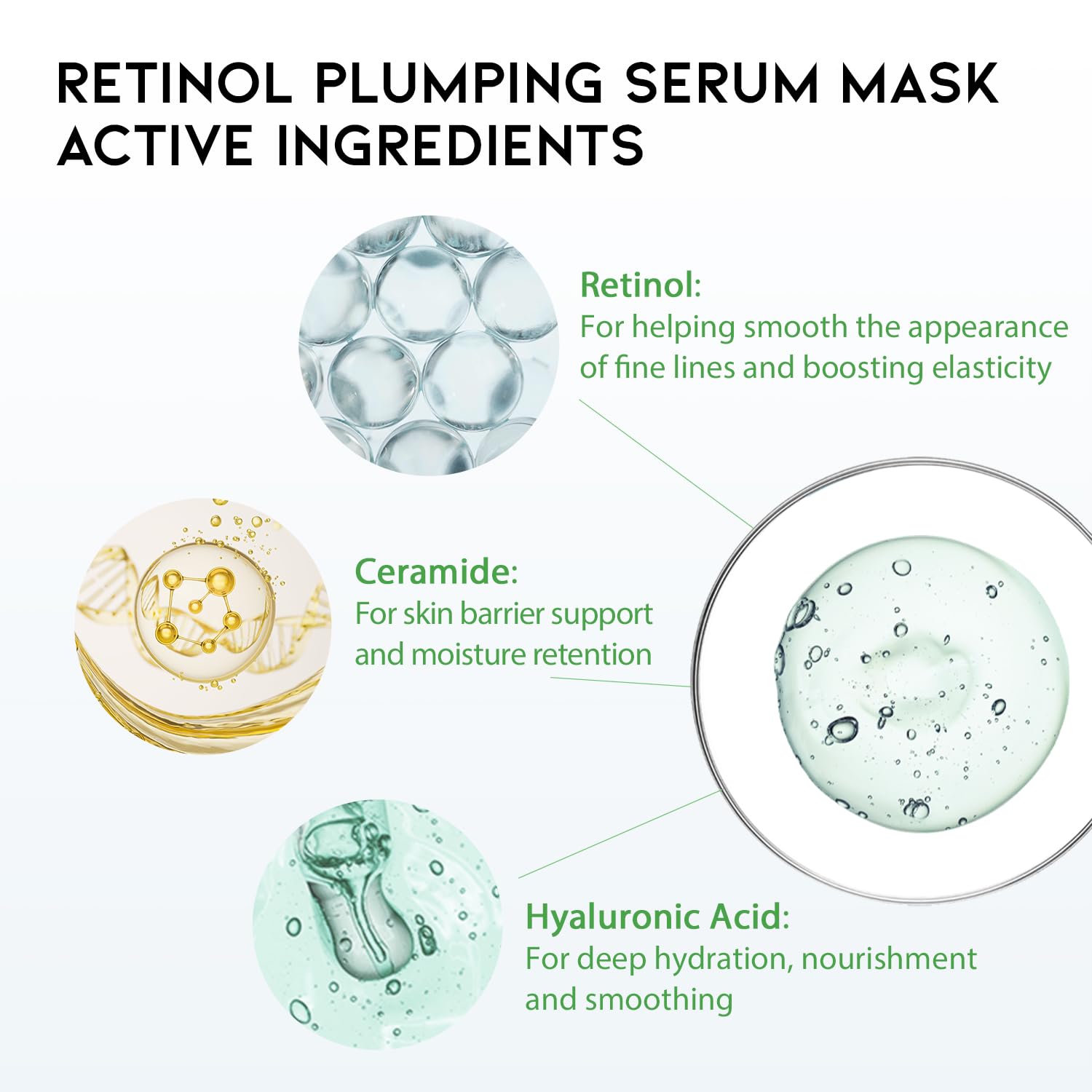 Hydrating Sheet Mask Starter Kit Variety Pack for Skin Care, Dry, Ance, Sensitive Skin, Korean Vegan Facial Sheet Mask for Men & Women, Collagen, Cica, Ceramide, Hyaluron, Retinol 5EA