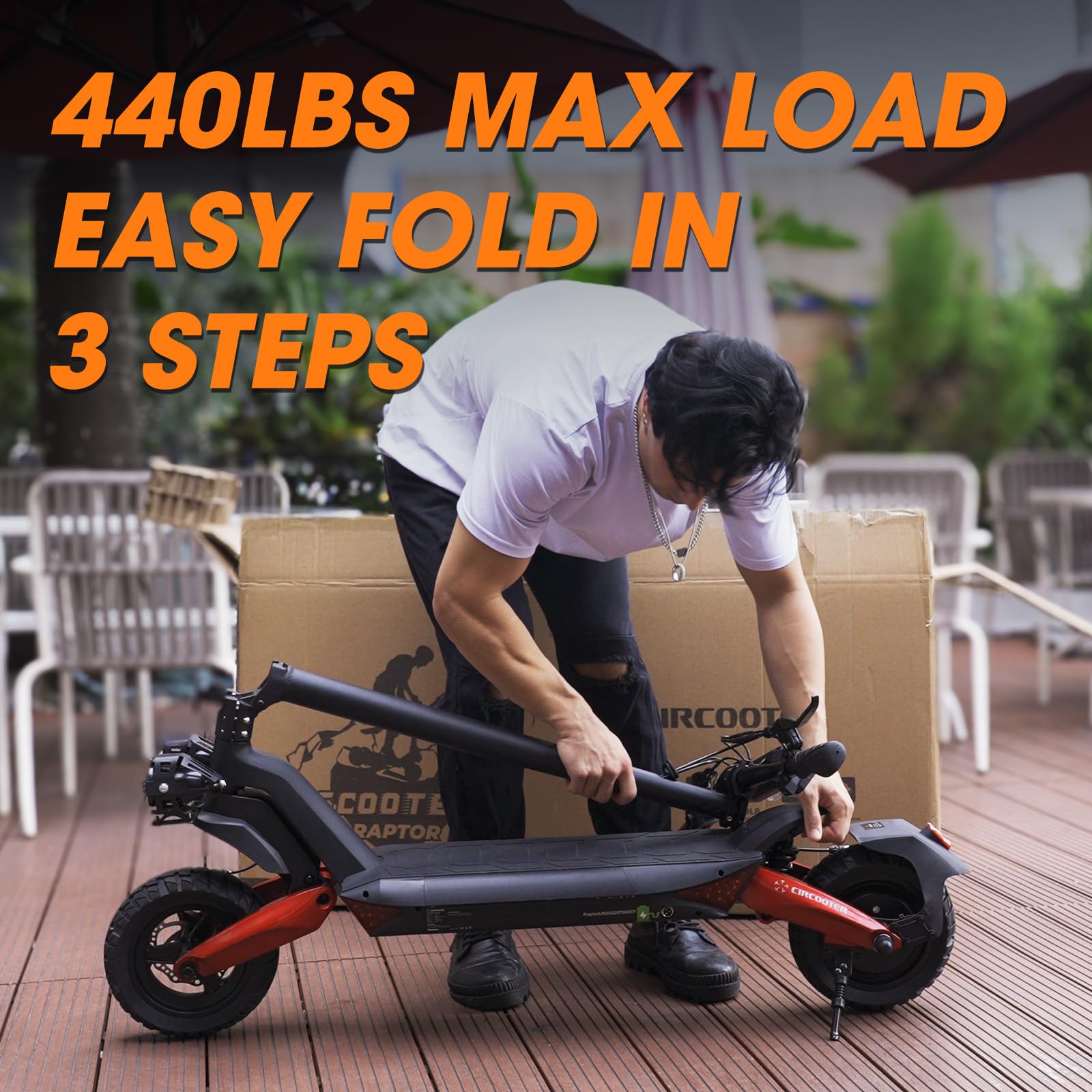 Circooter Raptor Electric Scooter Adult with Smart APP, 800W Motor, 28 Mph Top Speed, 25 Miles Range, 10 inches All Terrain Tires Off Road E Scooter, Dual Charger Ports & Storage Bag - Raptor