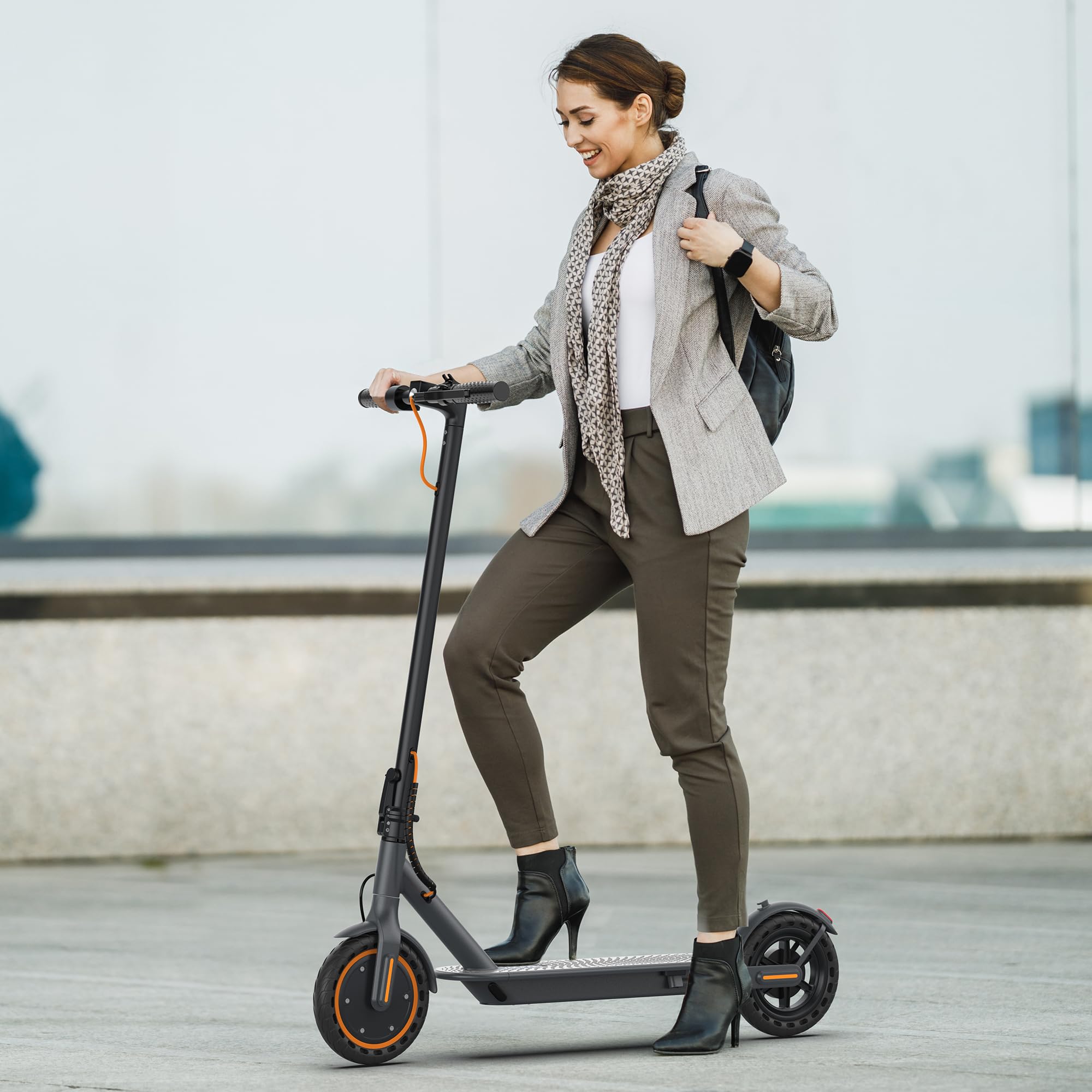 Adult Electric Scooter, Max Speed 19/21MPH, Up to 21-28 Miles Range, 500W/350WMotor Adult E-Scooter, Foldable Scooter with Dual Braking, Smart APP