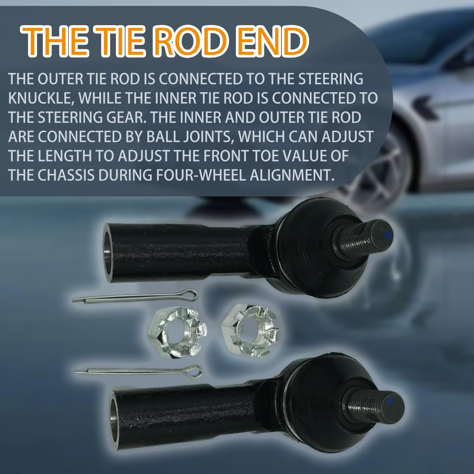 XCPMC Front Outer Tie Rod End 2 Pcs Left & Right|Replacement For 1995-2004 Toyota Tacoma|Replace OE#: ES80309 Black