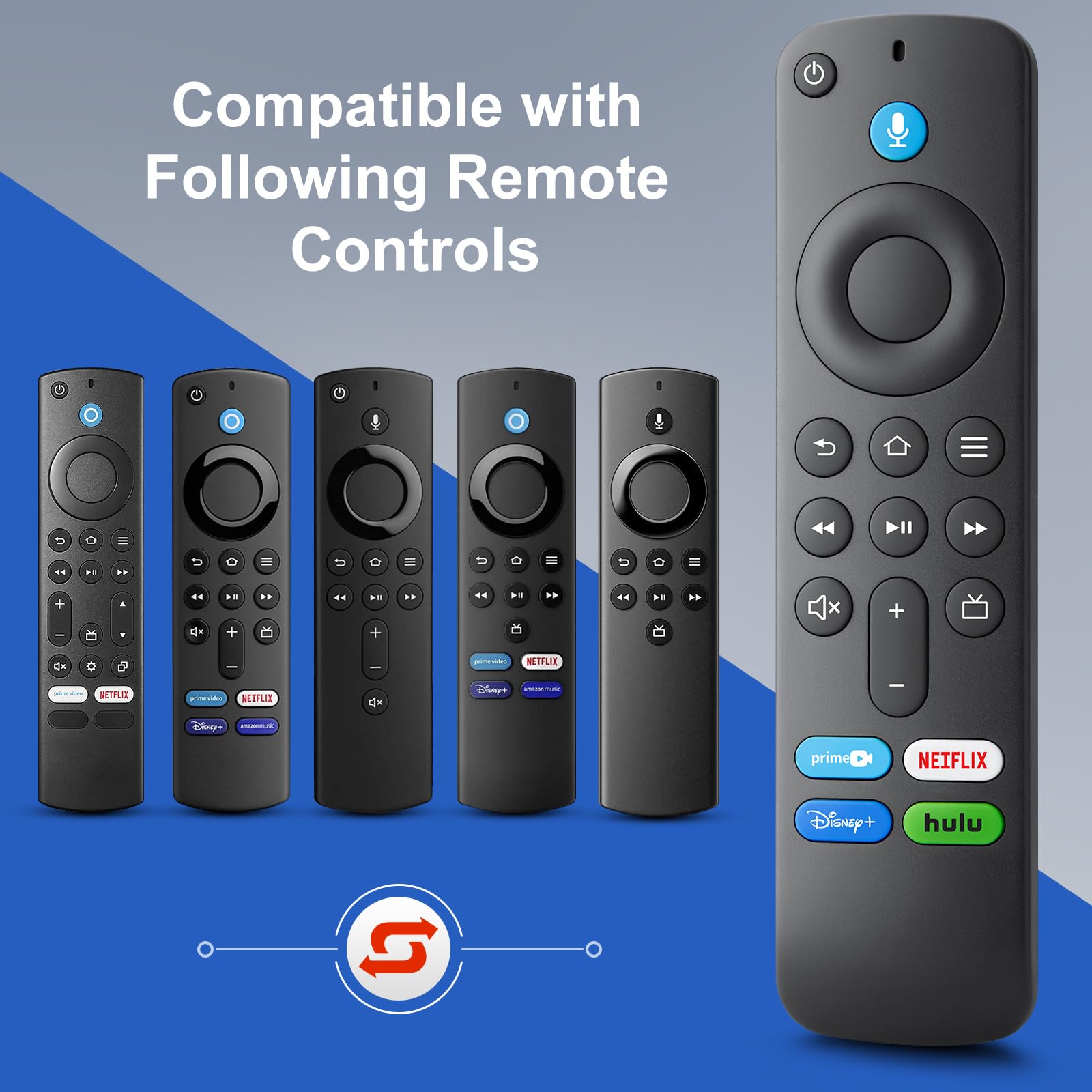 Voice Remote Control Replacement for Fire-TV-Stick-TV Cube and for Insignia-Toshiba-Pioneer-AMZ Fire Smart TVs