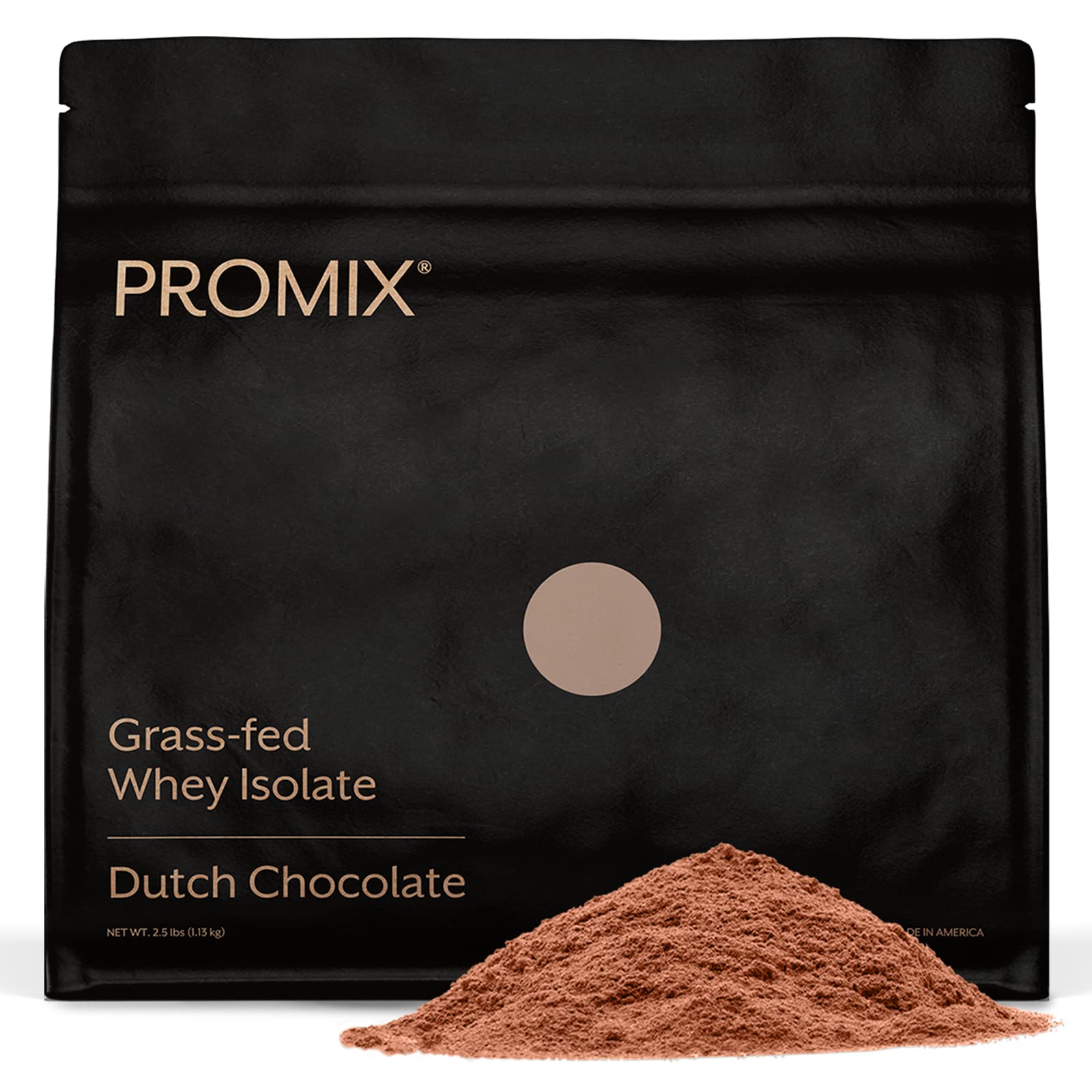 Promix Whey Protein Isolate Powder, Chocolate - 2.5lb - Grass-Fed & 100% All Natural - Post Workout Fitness & Nutrition Shakes, Smoothies, Baking & Cooking Recipes - Gluten-Free & Keto-Friendly