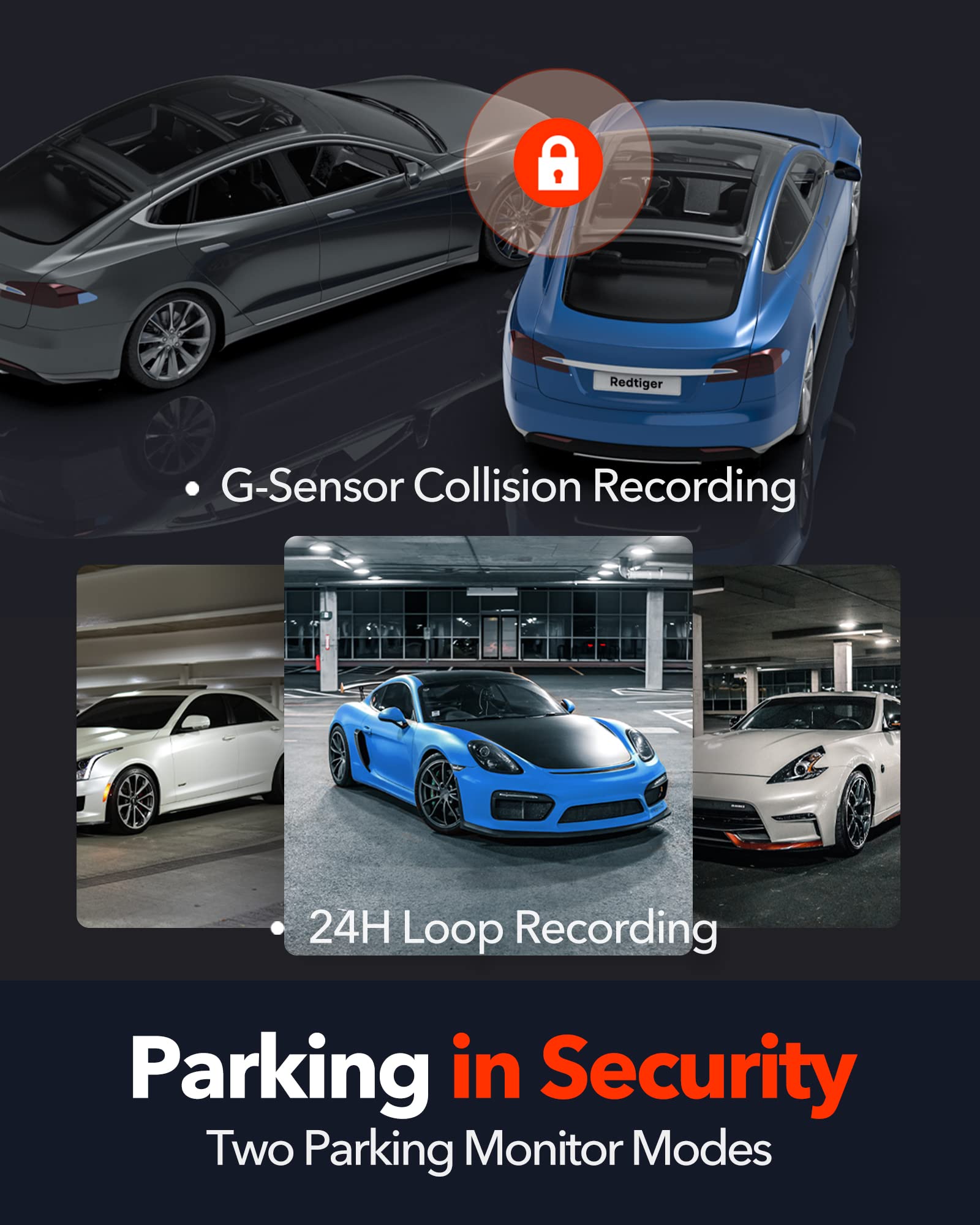 REDTIGER F7N 4K Dash Cam Front and Rear,Built-in WiFi GPS 4K+1080P Dual Dash Camera for Cars,3.18 inch Display Dashcam,170° Wide Angle Dashboard Camera Recorder, Night Vision,Parking Monitor