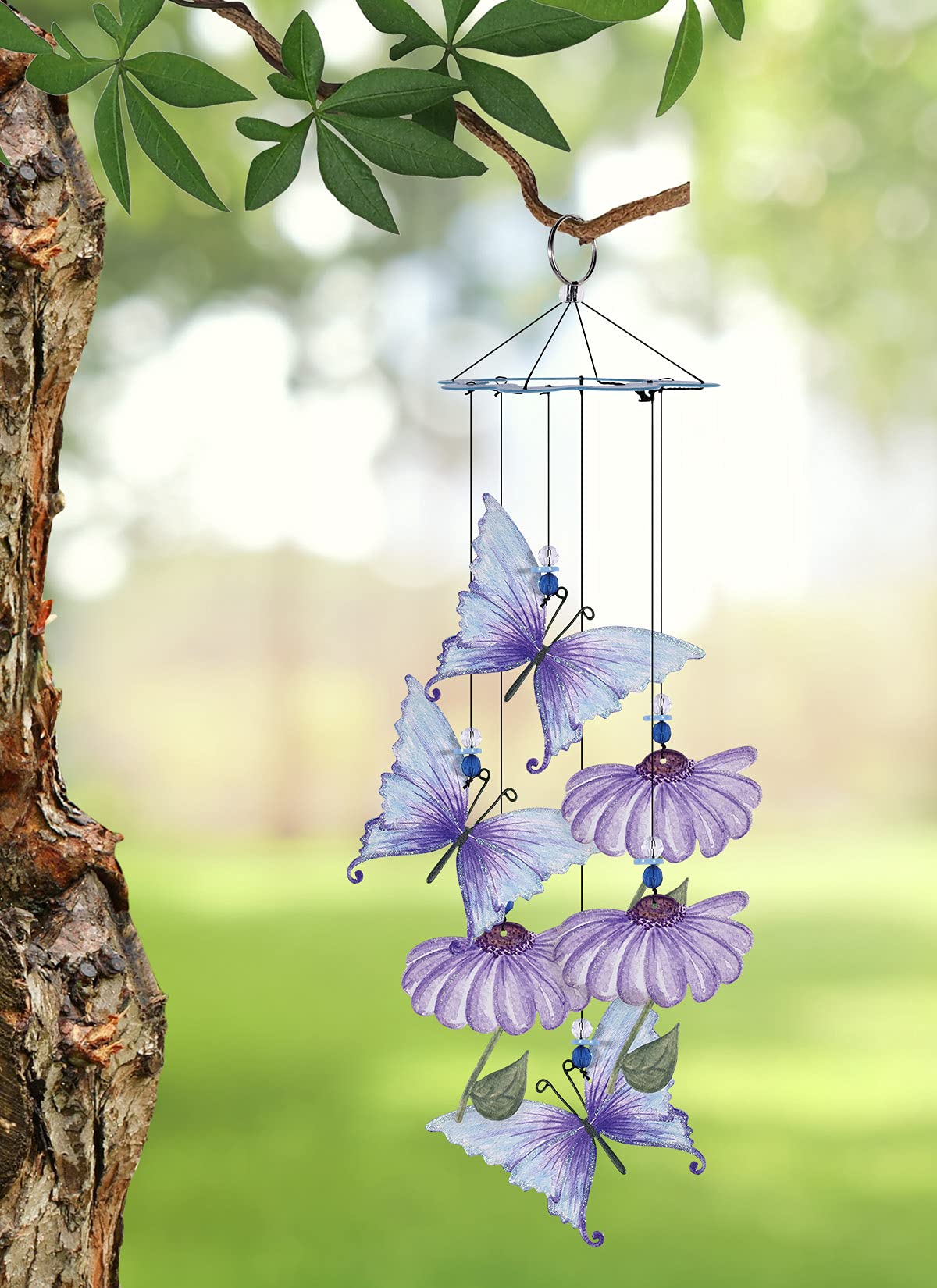 Sunset Vista Designs 93719 Painted Gardens-15-Inch Handcrafted Wind Chime, Butterfly