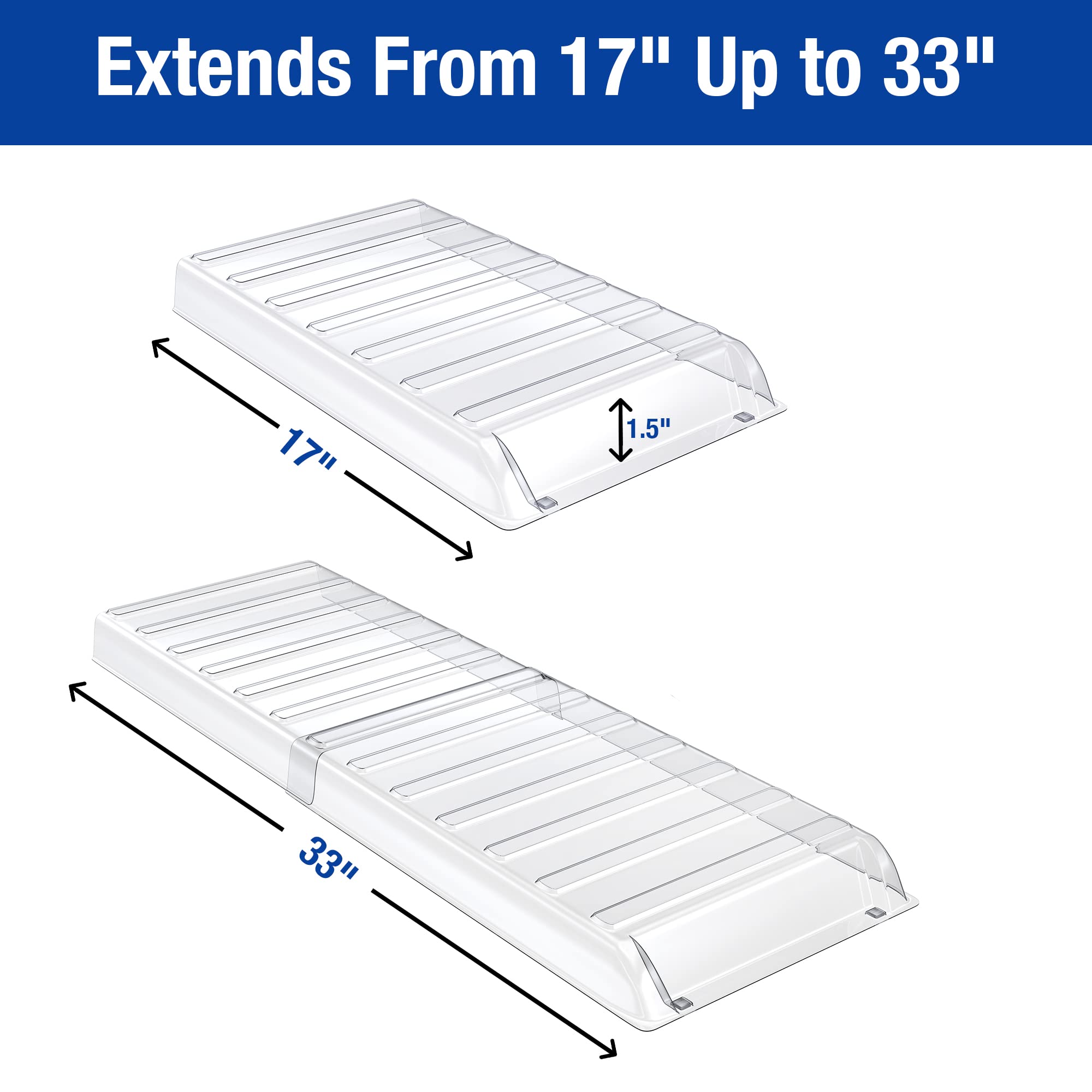 Ventilaider Magnetic Air Vent Extender for Under Furniture, Improved Stronger Plastic Material, Fits Floor Registers Up to 14" Wide, Dimensions: 1.5" Tall, 12.9" Wide, Extends From 17" Up to 33" Long