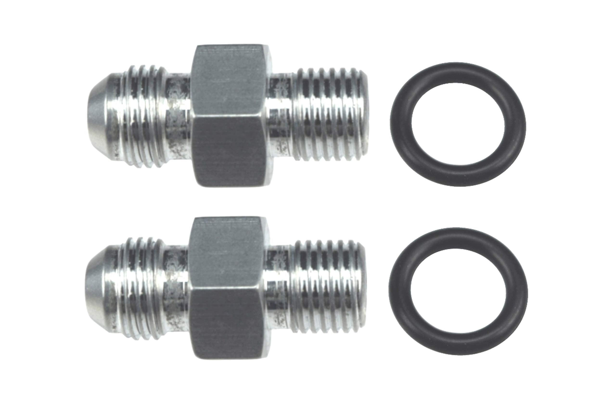 ICT Billet - Transmission Adapter Fittings Front and Rear -6AN Flare to 1/4" NPSM TH350 TH400 4L60E 700R4 200-4R TR6060 AOD 4R100 4R70W C5 Aluminum 551114