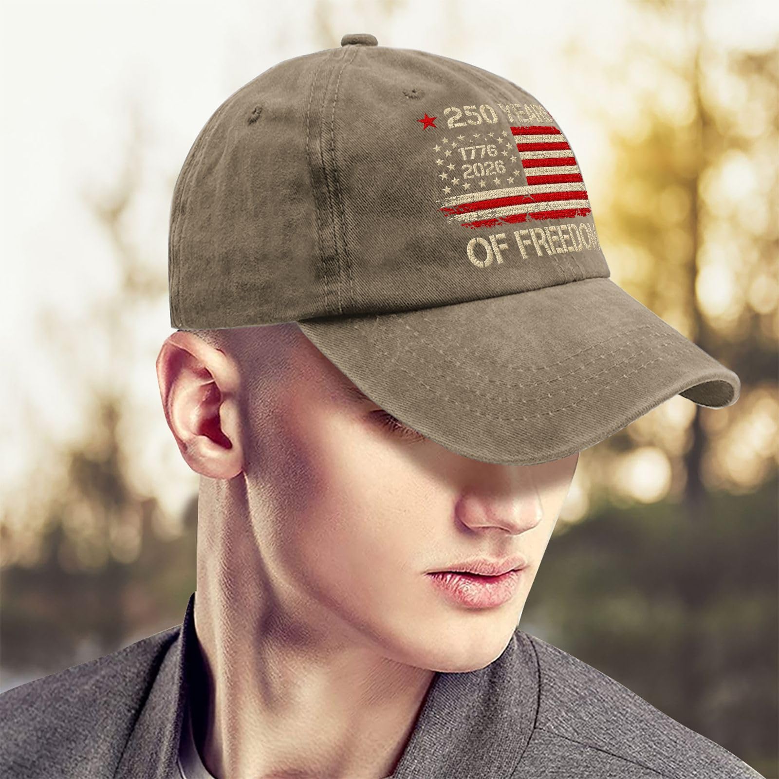 US 250 Years Freedoms 1776-2026 250th Birthday Embroidered Trucker Hat Funny Caps for Her