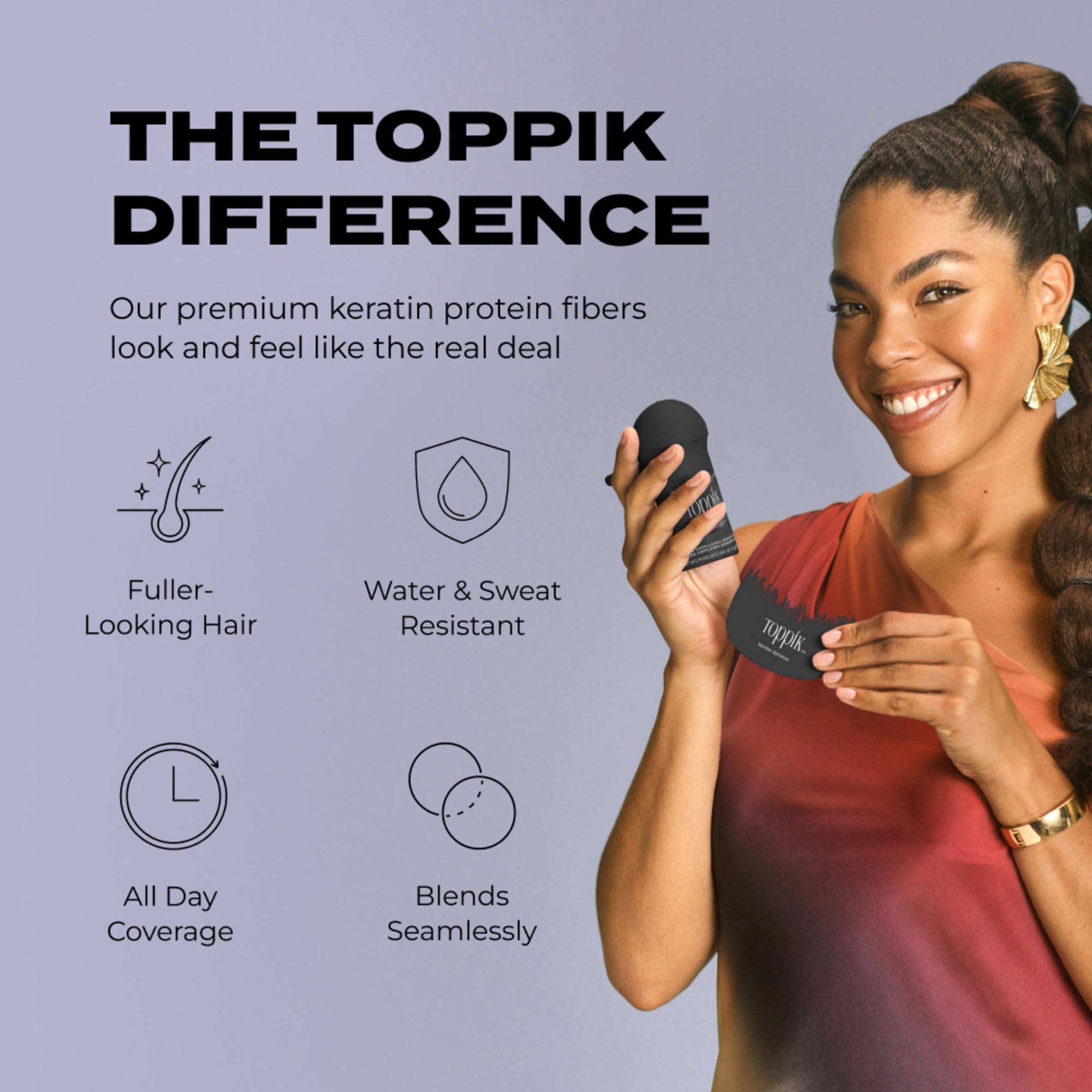 Toppik Hair Building Fibers, Medium Brown, 12g Fill In Fine or Thinning Hair, Instantly Thicker, Fuller Looking, 9 Shades for Men & Women, Keratin Protein Formula