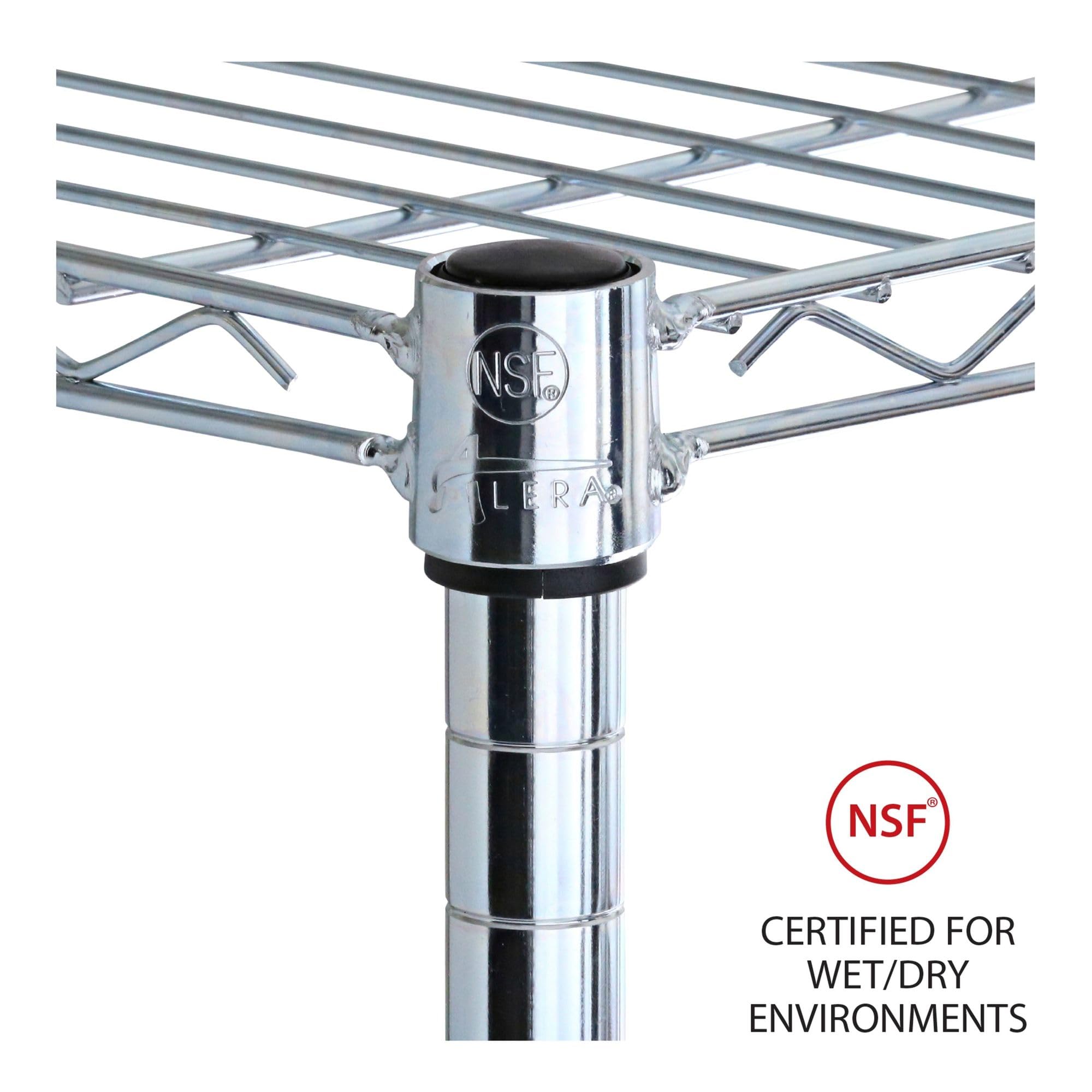 Alera SW653618SR 36 in. x 18 in. x 72 in. Five-Shelf Wire Shelving Kit with Casters and Shelf Liners - Silver