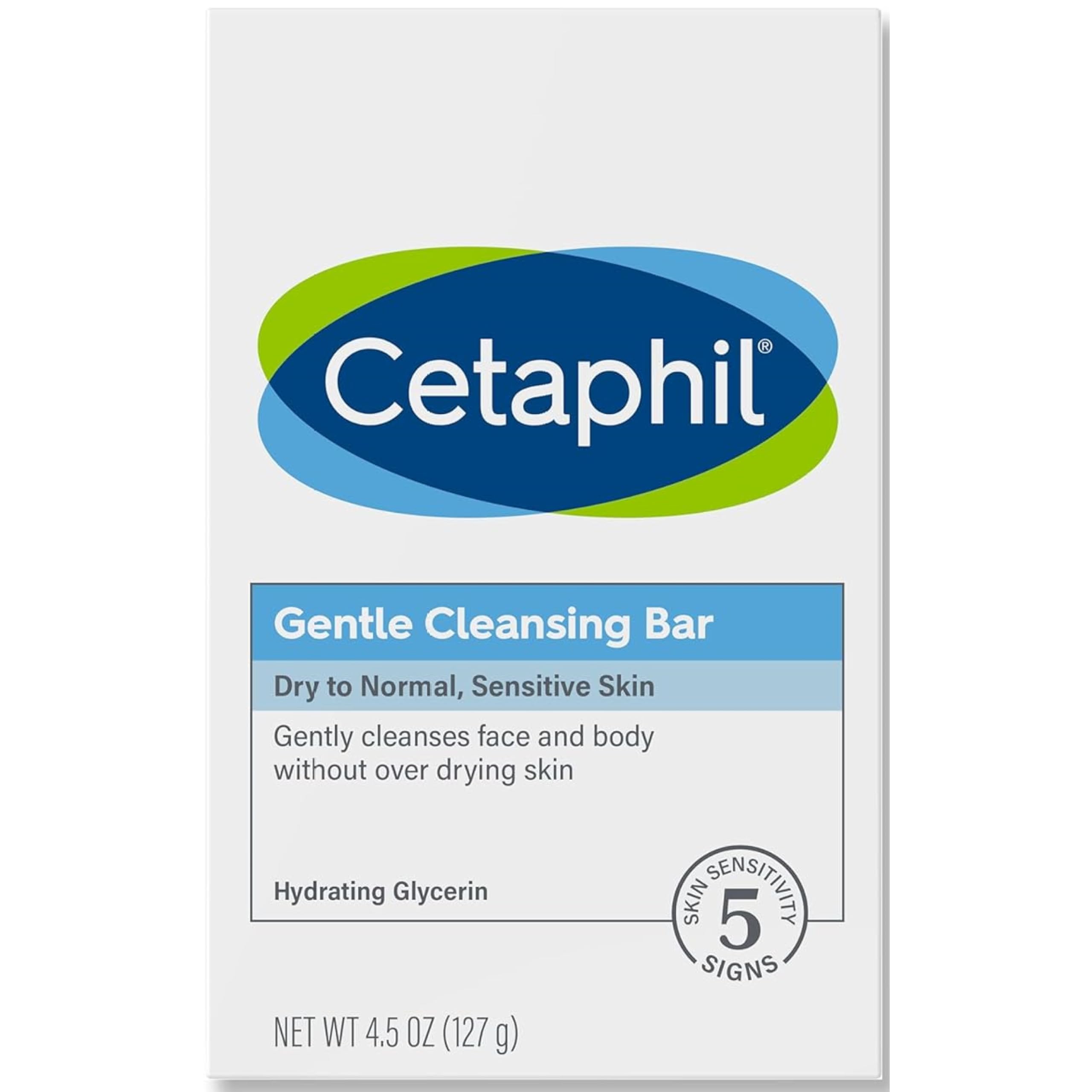Cetaphil Gentle Cleansing Bar for Dry/Sensitive Skin 4.50 oz (Pack of 12)
