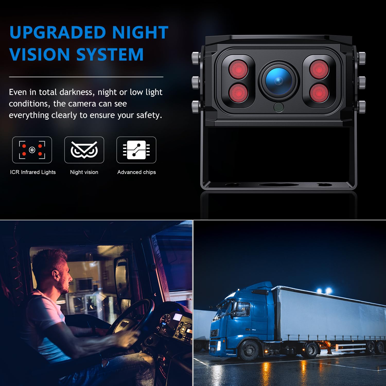 DVKNM Ultimate 9" AHD IPS Monitor 1080P HD DVR Recording Dual Split Backup Camera Complete Kit for Car Truck RV IP69 Waterproof Camera Sharp Rear View Split Image Included 32G SD Card Easy DIY Install