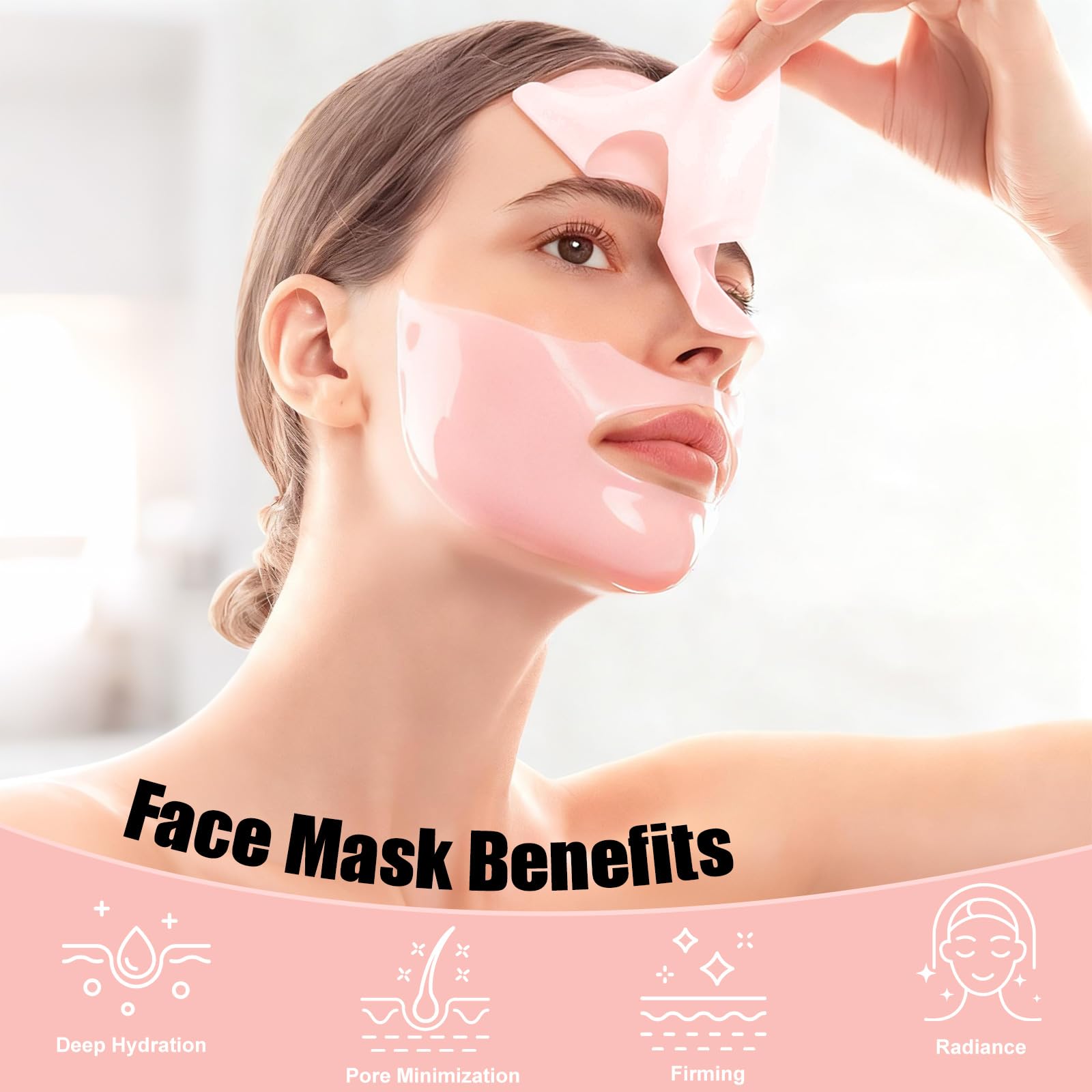 BNIFI Collagen Face Mask- Hydrating Overnight Hydrogel Facial Mask Suitable for Women's Delicate Skin care, Minimizes Pores, and Firms Skin (28 grams) × 4 pieces