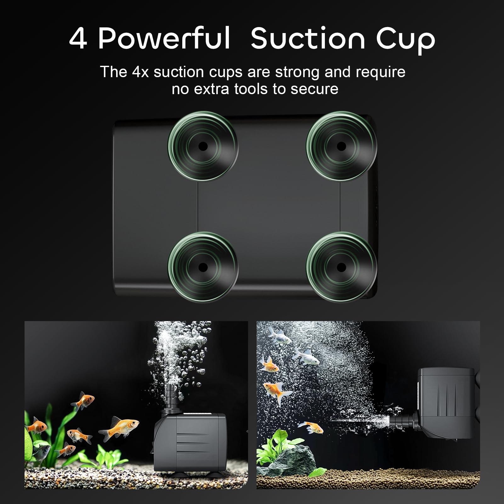 GROWNEER 550GPH Submersible Pump 30W Ultra Quiet Fountain Water Pump, 2000L/H, with 7.2ft High Lift, 3 Nozzles for Aquarium, Fish Tank, Pond, Hydroponics, Statuary Black