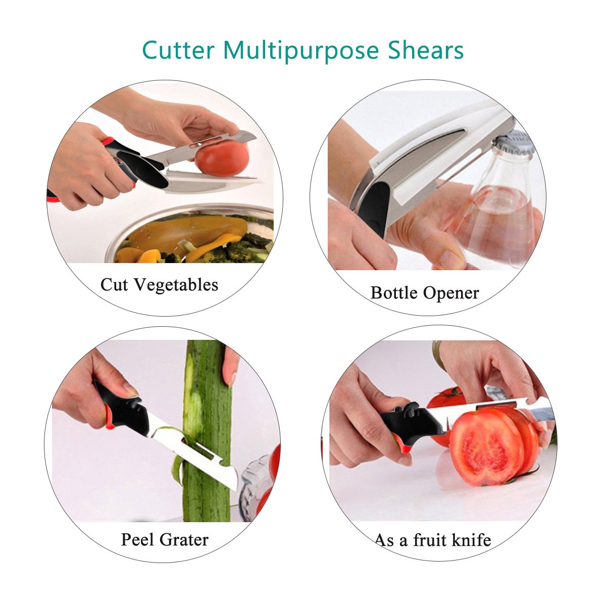 Vegetable Scissors,Food Cutter Choppers Meat Scissors Kitchen Shears,Quick Vegetable Slicer with Cutting Board Knife Kitchen Must Haves Chopping Scissors for Kitchen