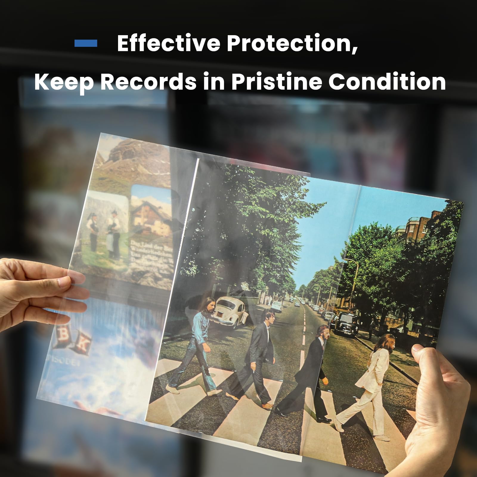 Vinyl Album Covers: 12" LP Vinyl Record Protective Sleeves | Crystal Clear & Durable 3 Mil Thick Record Outer Sleeves, 50 Pcs