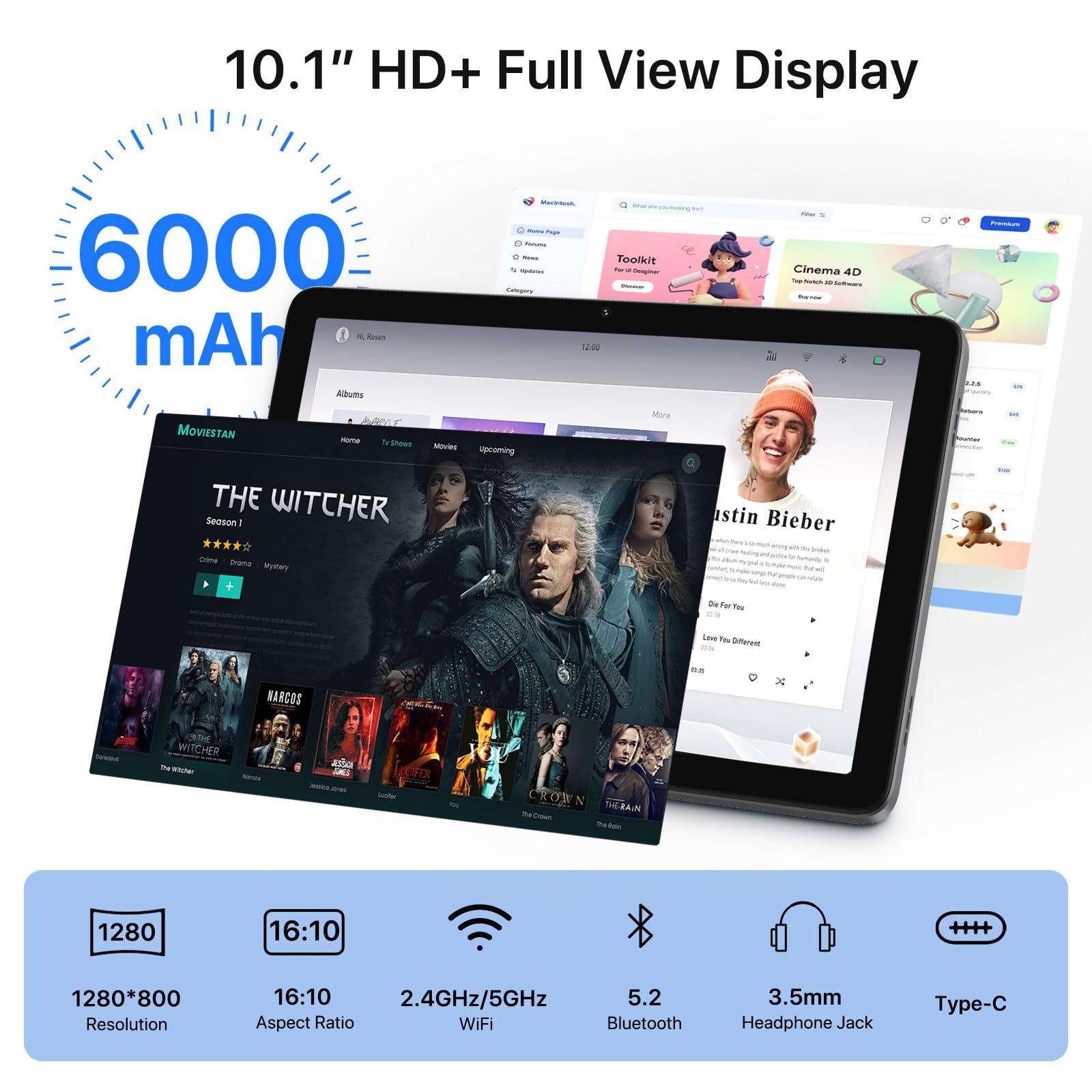 UMIDIGI 10 inch Android 13 Gaming Tablet with Helio G99 Octa Core Processor 16GB (8+8Extend) RAM & 128GB (up to 1TB) ROM, 4G LTE Tablet with Dual SIM Card Slots GPS Bluetooth Cellular and WiFi