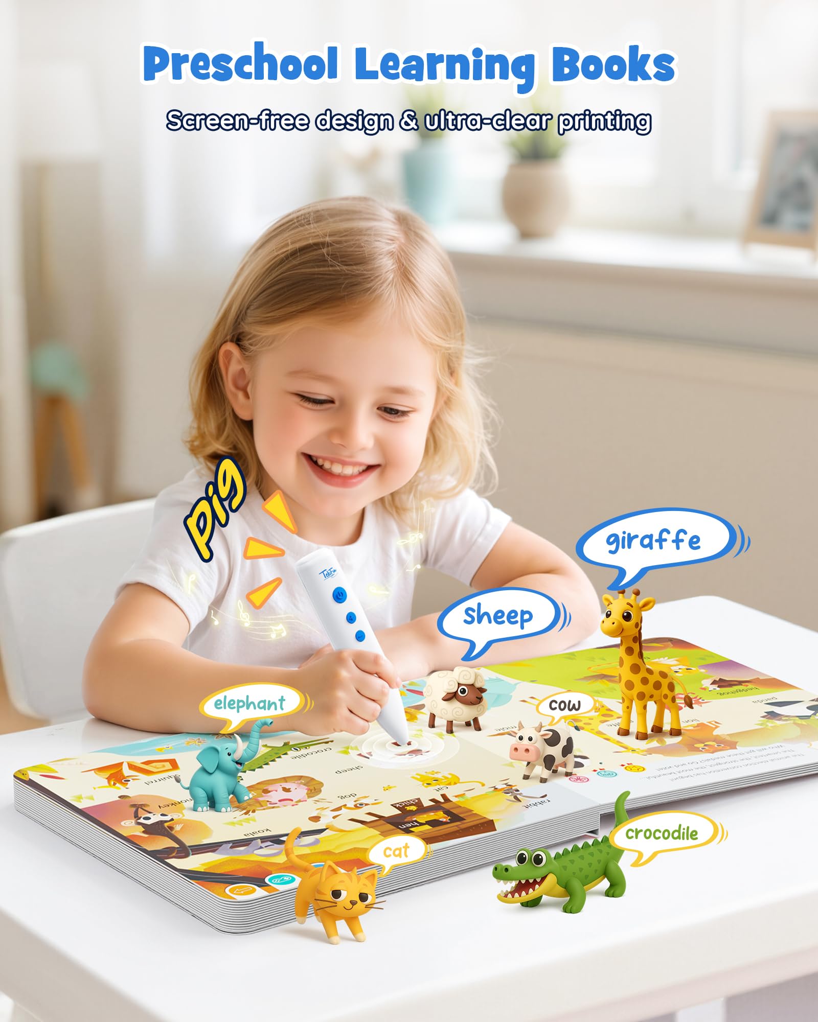 TEKFUN Learn to Read Sound Books with Talking Pen, Educational Autism Sensory Toys for Kids, 500+ Learning Activities, Toddler Birthday Gifts for Boys Girls Ages 1-6