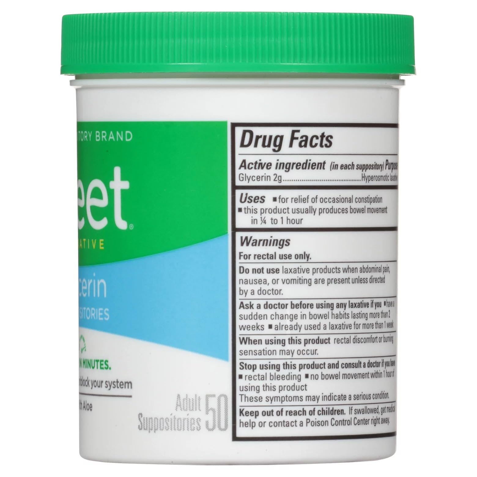 Fleet Adult Glycerin Suppositories 50-Count (2-Pack)