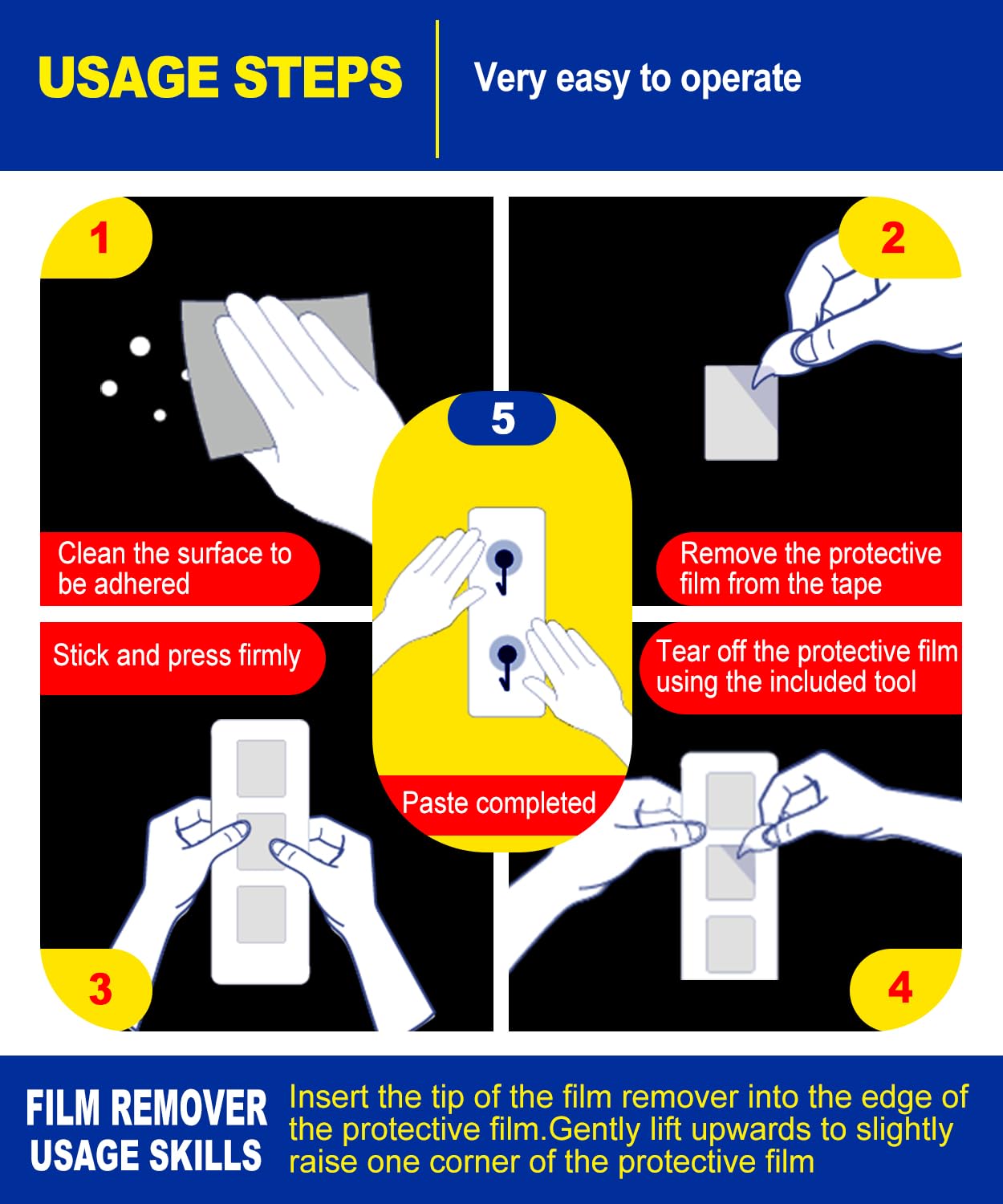 PHIXBEAR 30Pcs Double Sided Adhesive Pads,Heavy Duty Mounting Tape, Super-Sticky Clear Strong Pads Rectangle Shape Waterproof for Walls Picture, Car, Home, Office 1x1.2 Inch