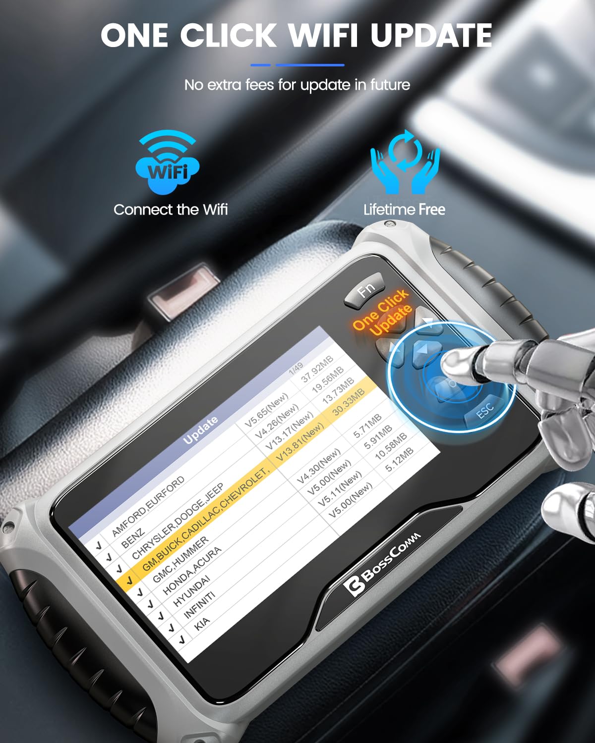 BC BOSSCOMM IFIX435 Car Scanner Diagnostic Tool, All System (Not Only Transmission-ABS-SRS-Engine) OBD2 Scanner Diagnostic Tool (IF745 Pro Car Scanner)