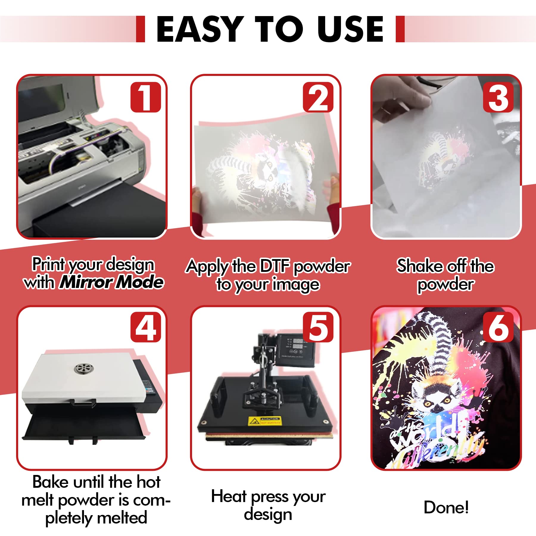 A-SUB DTF Powder, 35.3 oz White DTF Transfer Powder, Hot Melt Adhesive for Sublimation, Ideal for Digital Prints on Any Color and Material Fabric