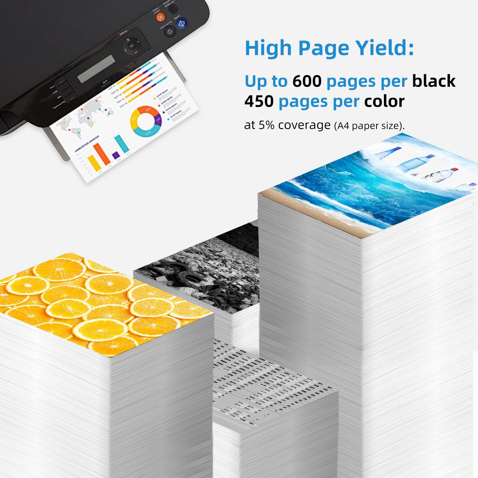 Relcolor Remanufactured Ink Cartridge Replacement for HP 64XL (Tri-Color 2-Pack) 64 XL HP64 HP64XL for 7858 7855 7800 7100 7120 7155 7158 7164 6255 6252 6232 Envy Inspire 7900e 7955e Tango X Printer