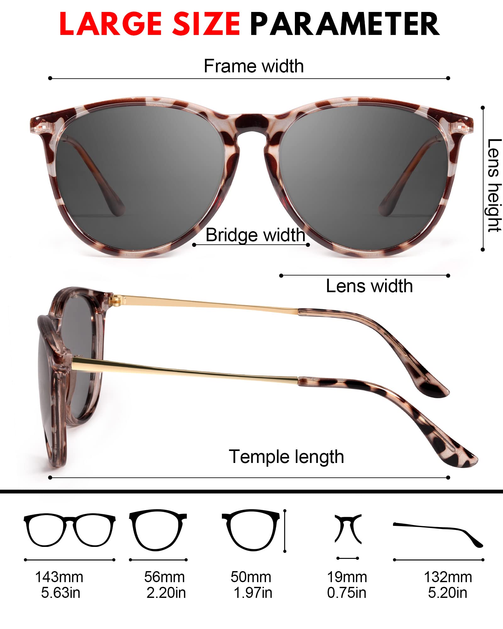 TJUTR Photochromic Sunglasses for Women Men, Day & Night Driving Safety Glasses with Polarized UV Protection
