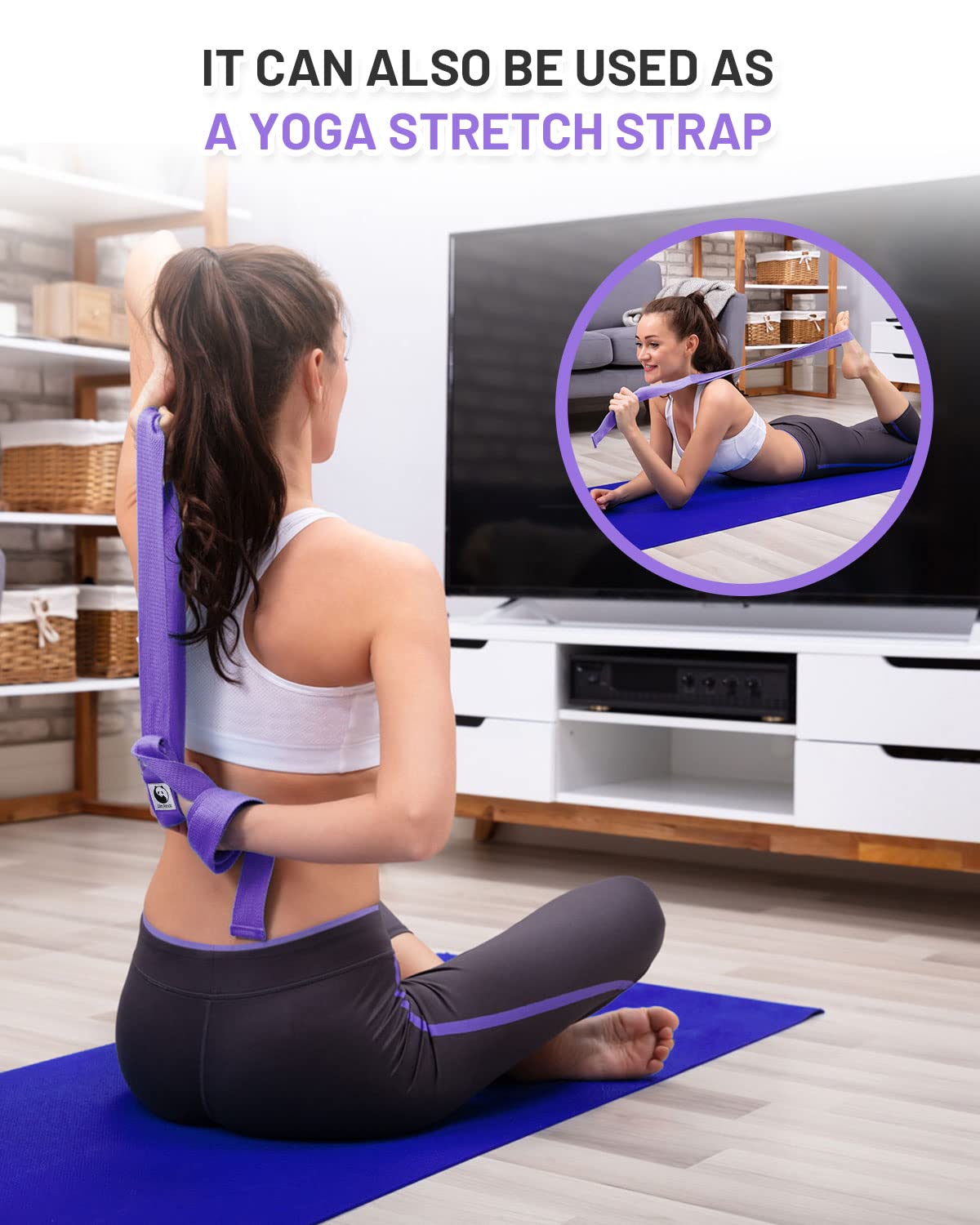 Slim Panda Yoga Mat Straps for Carrying,Adjustable Yoga Mat Carrier, Yoga Mat Sling(Yoga Mat Not Included)(Black)