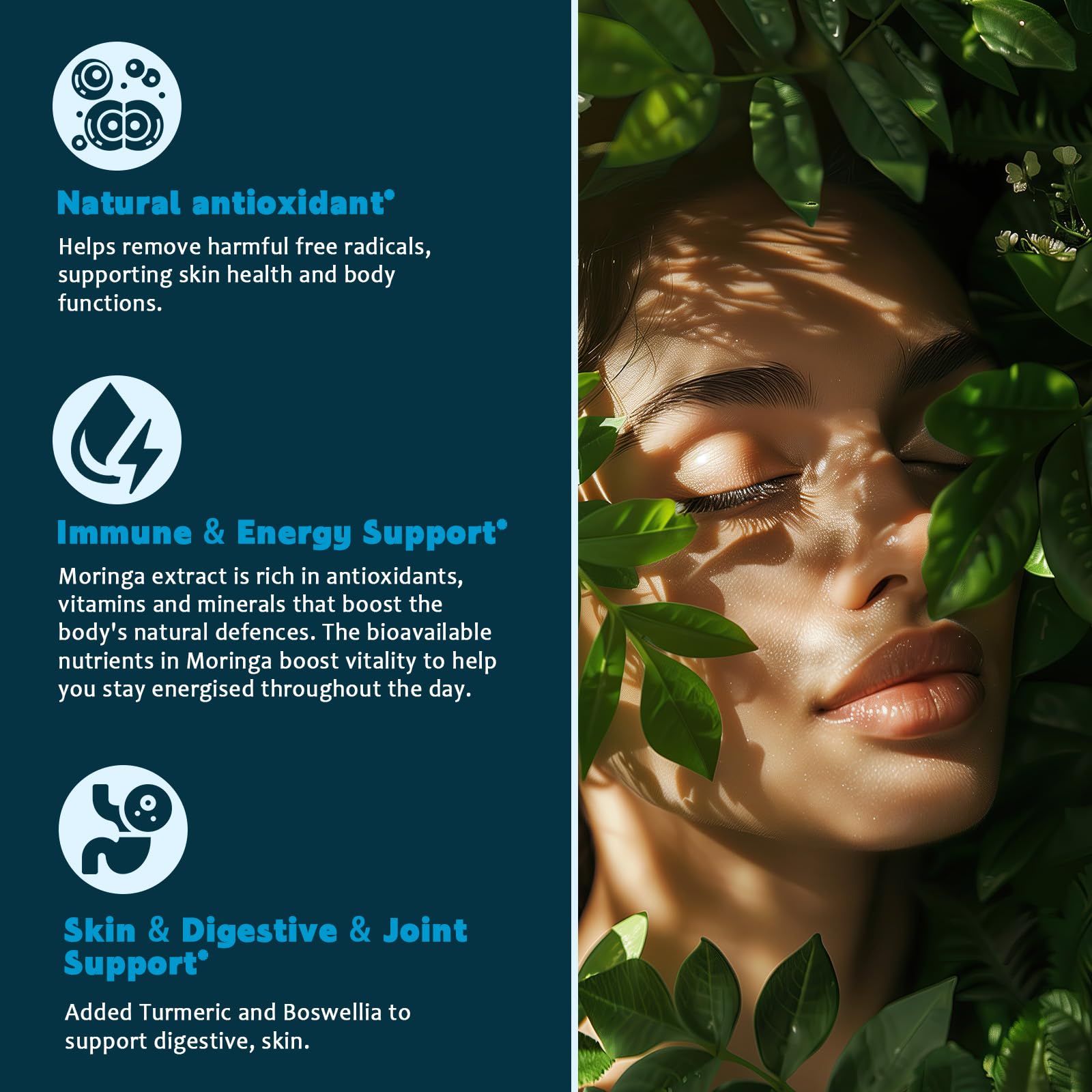 (2 Pack) Organic Moringa Leaf Extract Liquid Drops for Women and Men - Energy, Antioxidant, Skin, Immune Support, Pure Moringa Oleifera Leaf Extract with Turmeric, Boswellia, Black Pepper - 1 Fl Oz