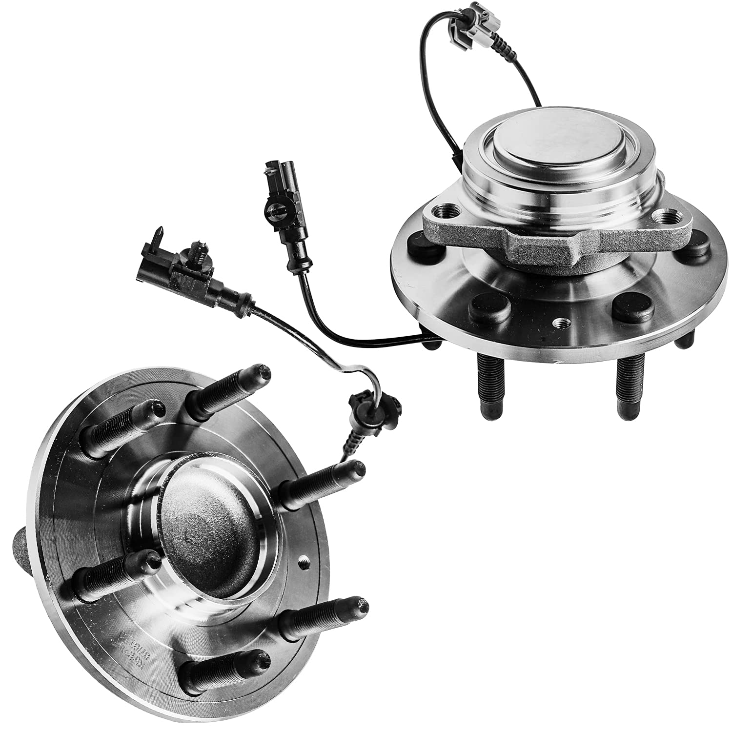 Detroit Axle - 2WD Front Wheel Bearing Hubs for Chevy GMC Silverado Sierra Suburban Yukon XL 1500 Tahoe Avalanche Cadillac Escalade ESV Wheel Bearing and Hubs Assembly Set, Pair Hubs Replacement