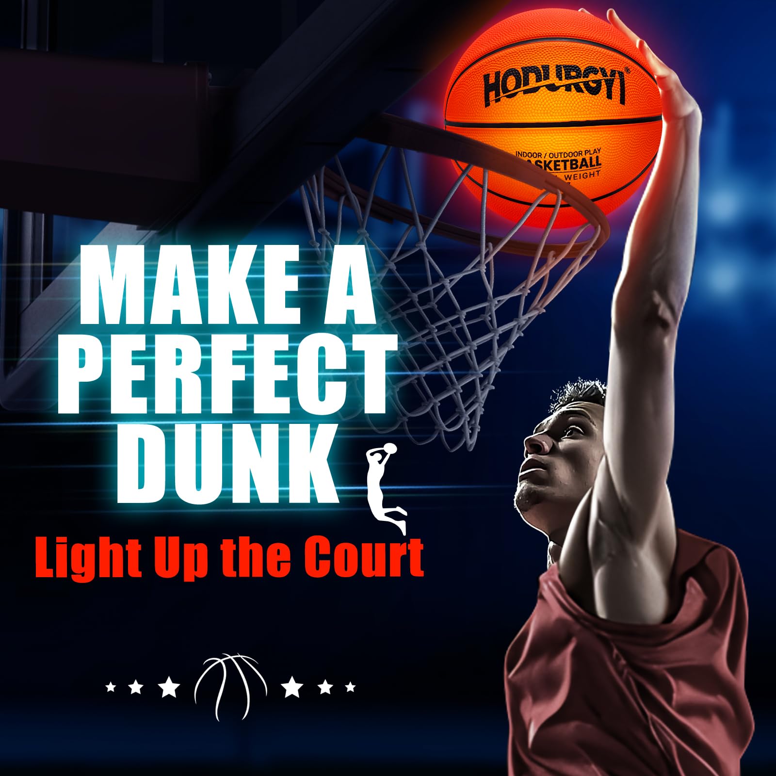 Glow in the Dark Basketball, Christmas Birthday Gifts for Kids Age 6 7 8 9 10 11 12 13+, Light Up Basketball for Teen Boy Gifts Ideas, Basketball Toys for Boys 8-12 Year Old, Cool Toys for Boys Girls