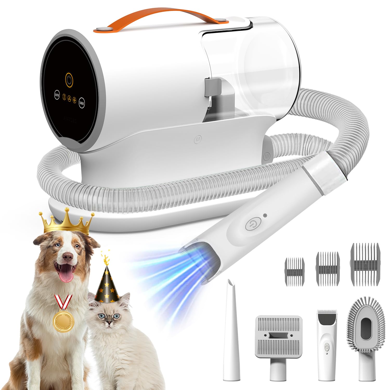 FIXR Powerful Pet Vacuum for Grooming - 12000Pa Suction, 2L Dust Cup, Low Noise, 3 Levels, 5 Grooming Tools