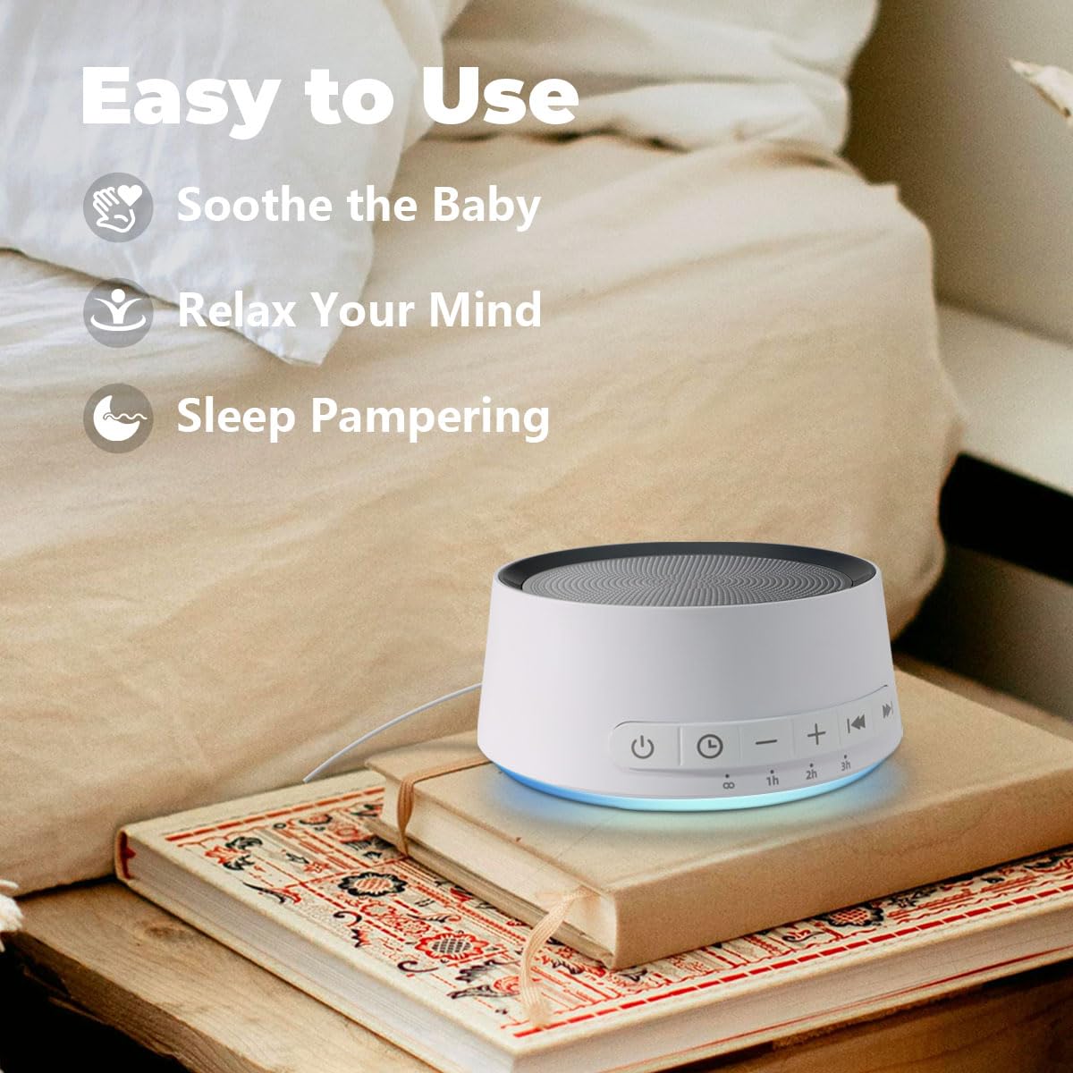 Sound Machine Night Light White Noise Machine with 30 Soothing Sounds 12 Colors Night Light Sleep Machine for Baby Kids Adults Brown Pink Nosie Machine with 32 Volume Levels for Office Home Travel