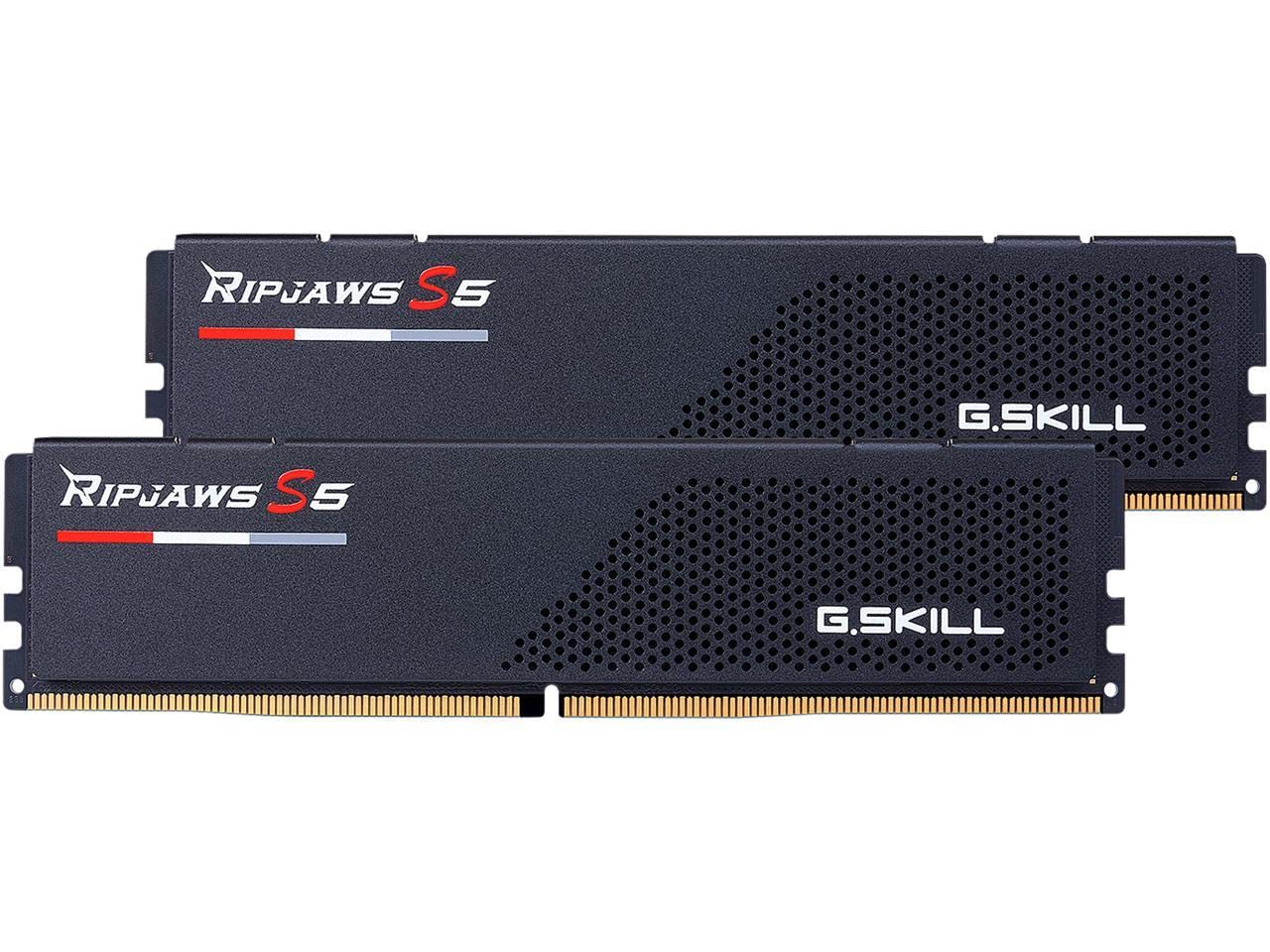 G.SKILL Ripjaws S5 Series (Intel XMP 3.0) DDR5 RAM 64GB (2x32GB) 5600MT/s CL36-36-36-89 1.25V Desktop Computer Memory UDIMM - Matte Black (F5-5600J3636D32GA2-RS5K)