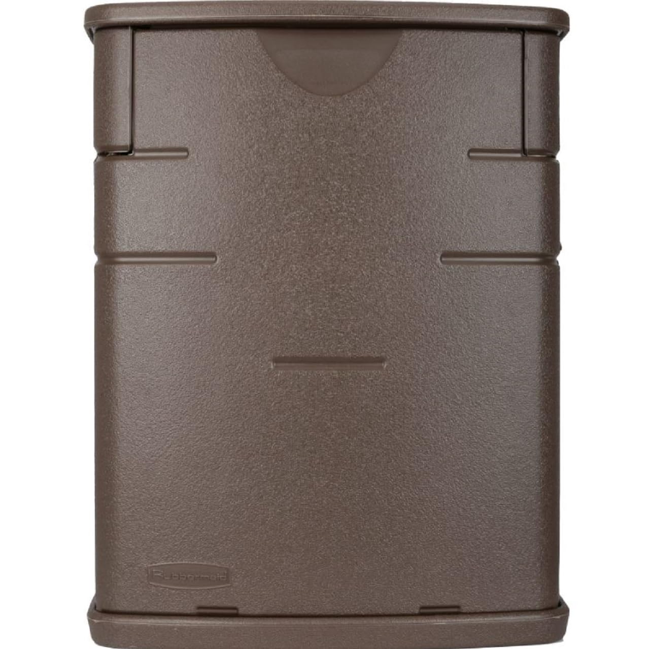 Rubbermaid Small Resin Outdoor Storage Deck Box (19 Gal), Weather Resistant, Brown, Deck Organization for Home/Small Garden Tools/Grilling Accessories/Pool Supplies