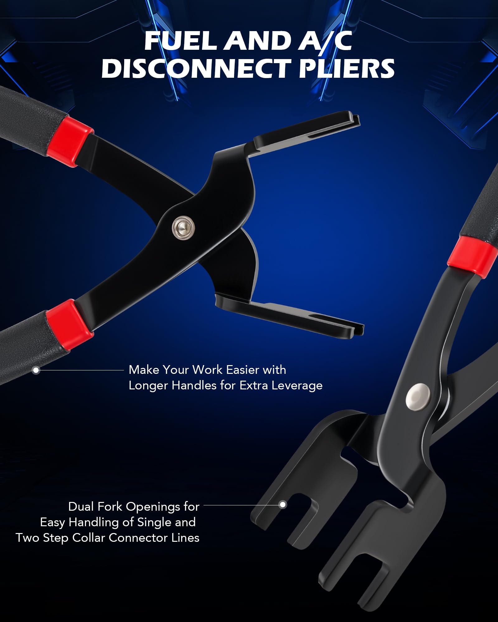 Orion Motor Tech 26pc Master Quick Disconnect Tool Kit, Fuel Line Disconnect Tool Set with Fuel and AC Disconnect Pliers, Fuel Line Removal Tool Set for AC Fuel & Transmission Systems, Blue